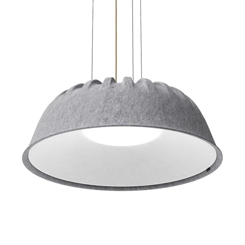 Acoustic pendant light photographed on a clean white studio background.