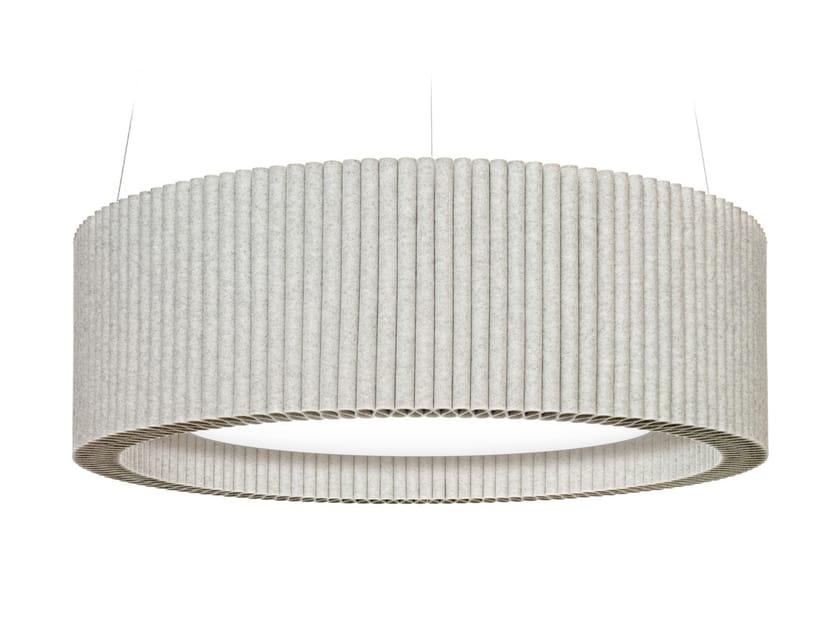 Acoustic pendant light photographed on a clean white studio background.