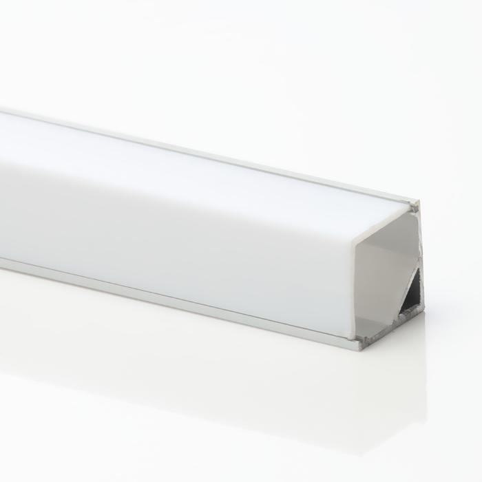 Corner LED profile shown in a clean 45° product perspective.