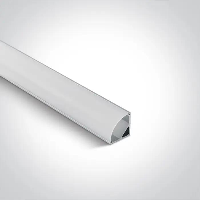Front view of a corner LED profile.
