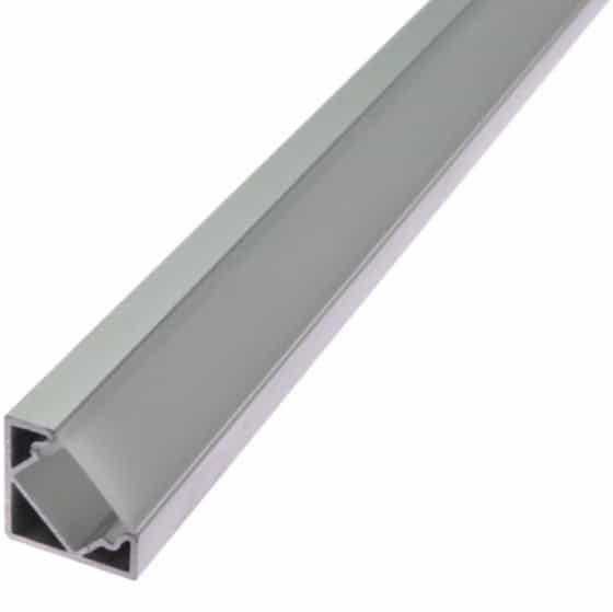 Front view of a corner LED profile.