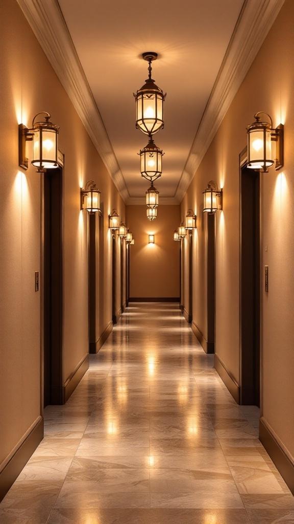 Lantern wall lamp installed beside the entrance of a luxury residence with timeless architectural styling.
