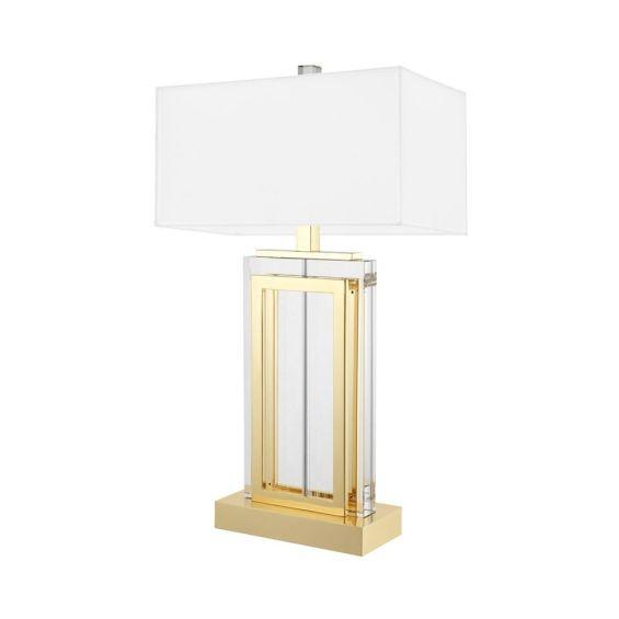 Art Deco table lamp photographed on a clean white background showcasing geometric forms, luxurious materials and elegant finishes.