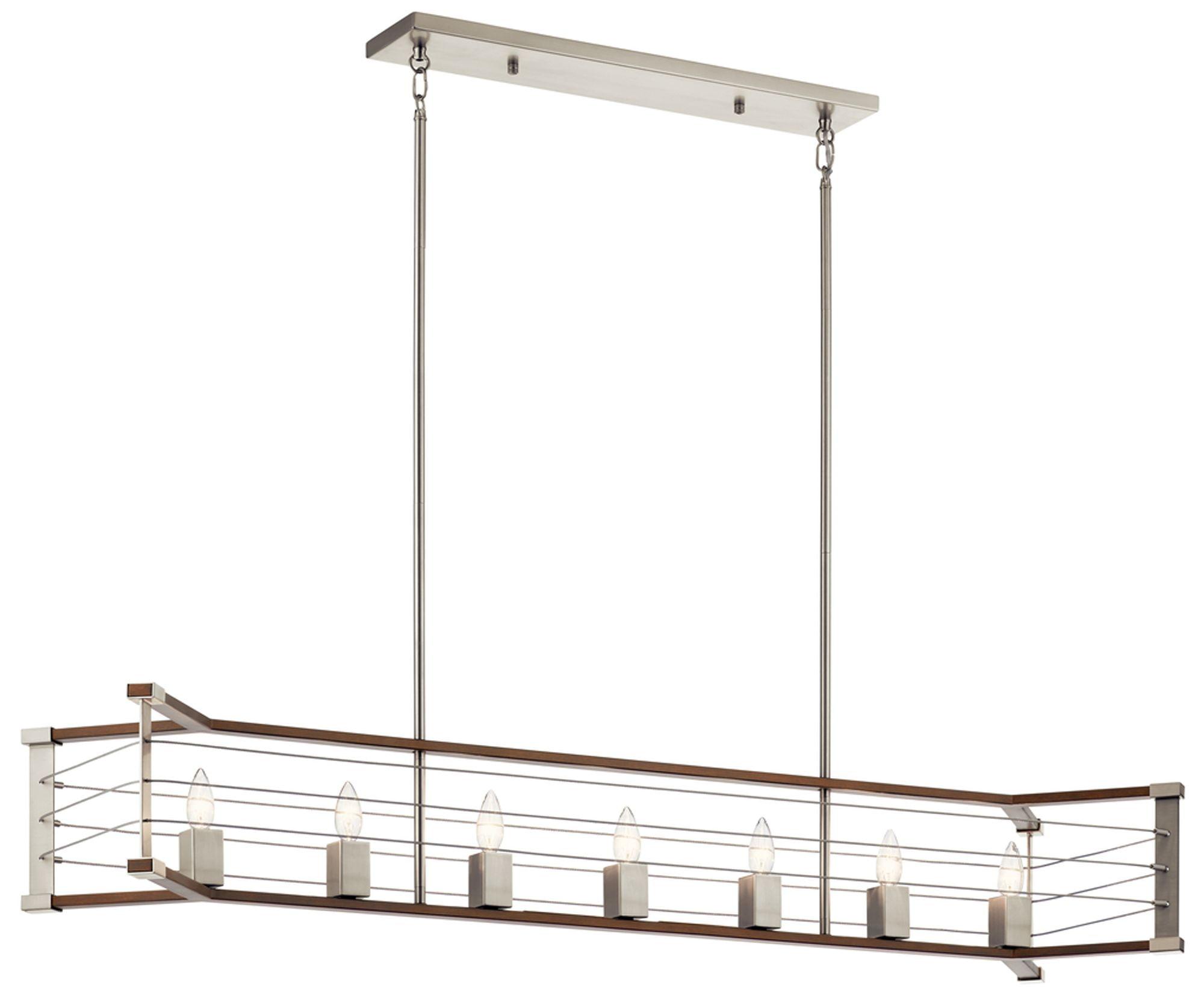 Industrial chandelier with black metal construction photographed on a clean white studio background.