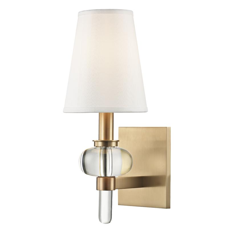 Transitional wall lamp photographed on a clean white studio background.