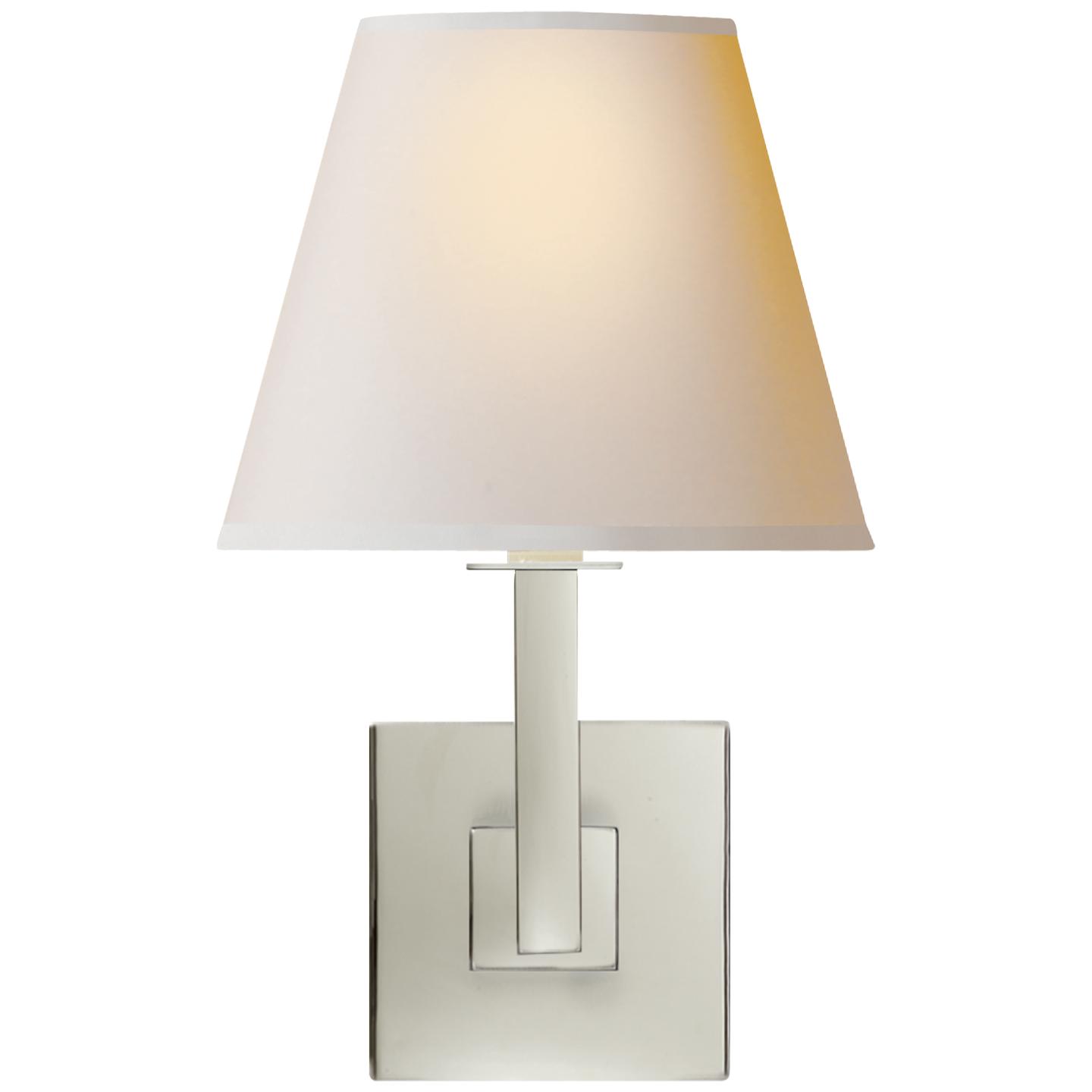 Transitional wall lamp photographed on a clean white studio background.
