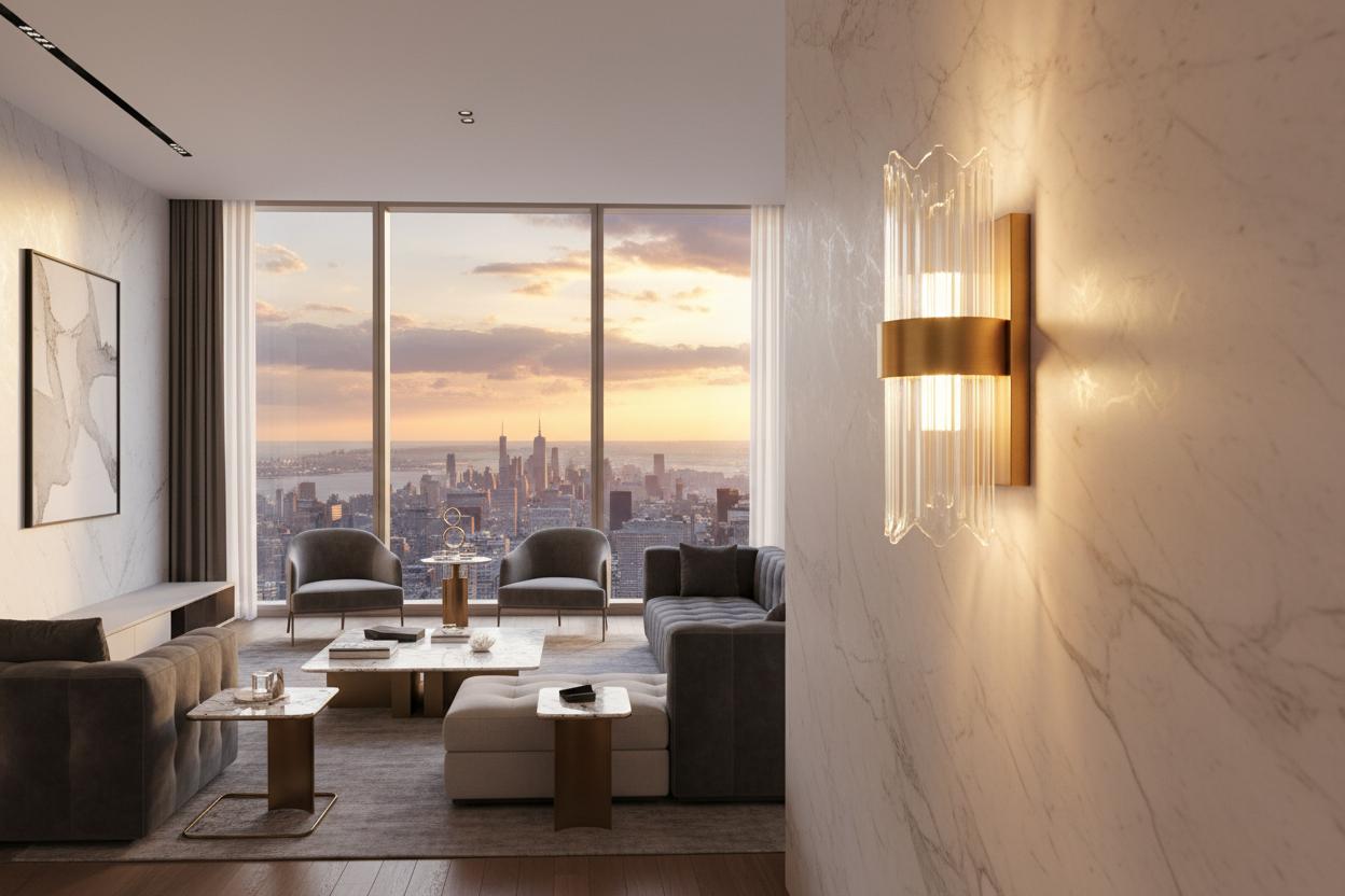 Transitional wall lamp installed in a premium residential interior with timeless architectural styling.