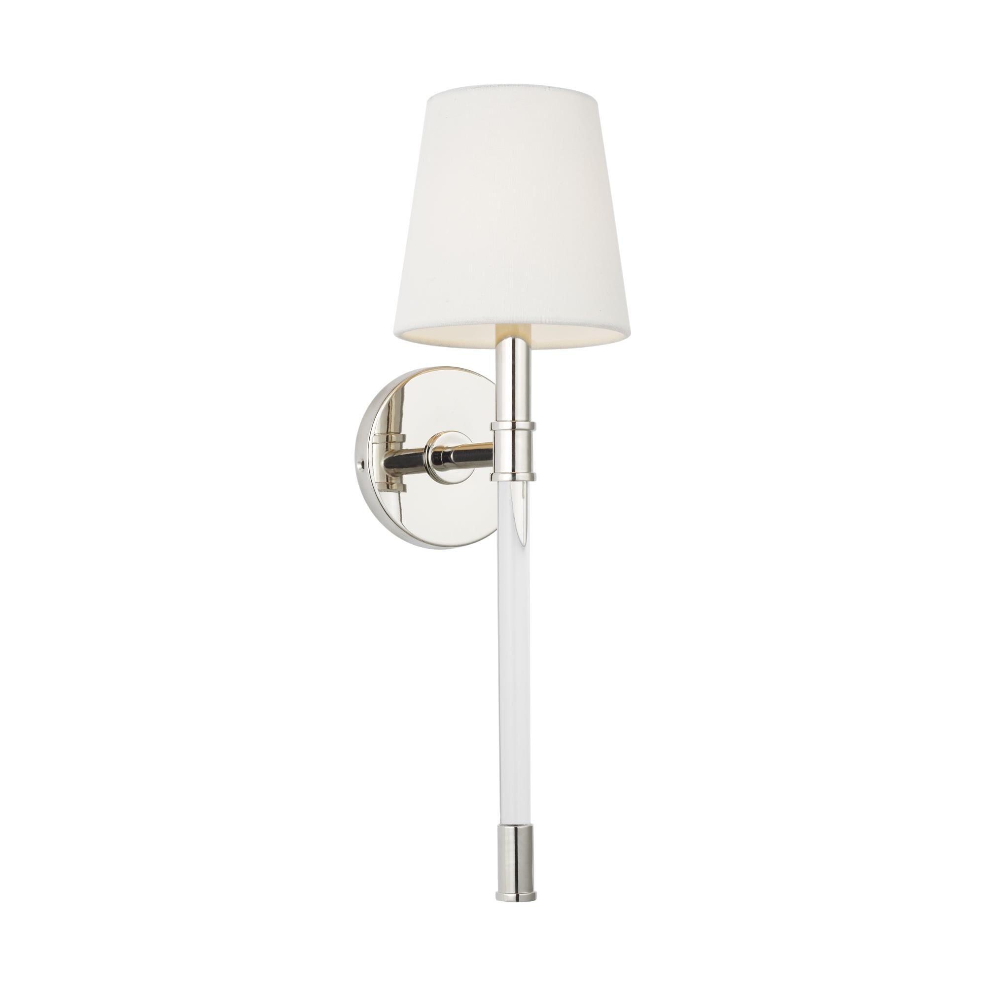 Transitional wall lamp photographed on a clean white studio background.