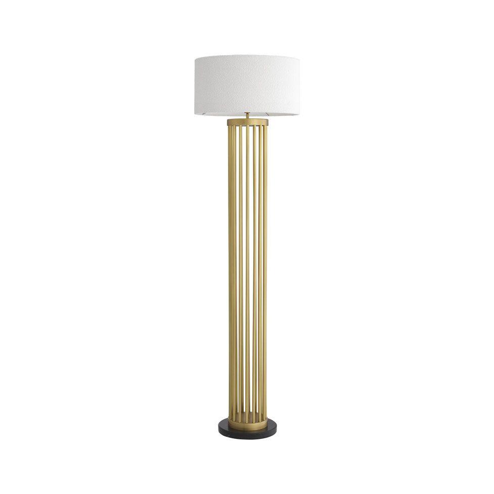 Art Deco floor lamp photographed on a clean white background showcasing geometric forms, luxurious materials and refined finishes.