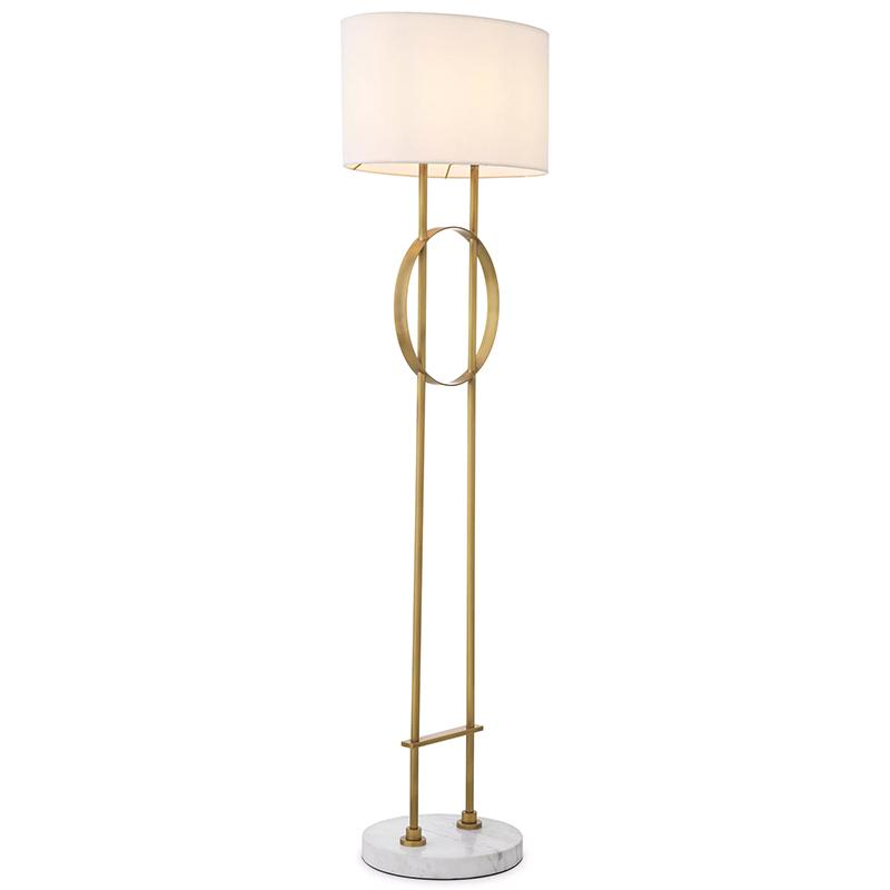 Art Deco floor lamp photographed on a clean white background showcasing geometric forms, luxurious materials and refined finishes.