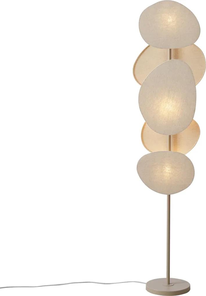 Organic floor lamp photographed on a clean white background showcasing flowing sculptural forms and premium natural materials.