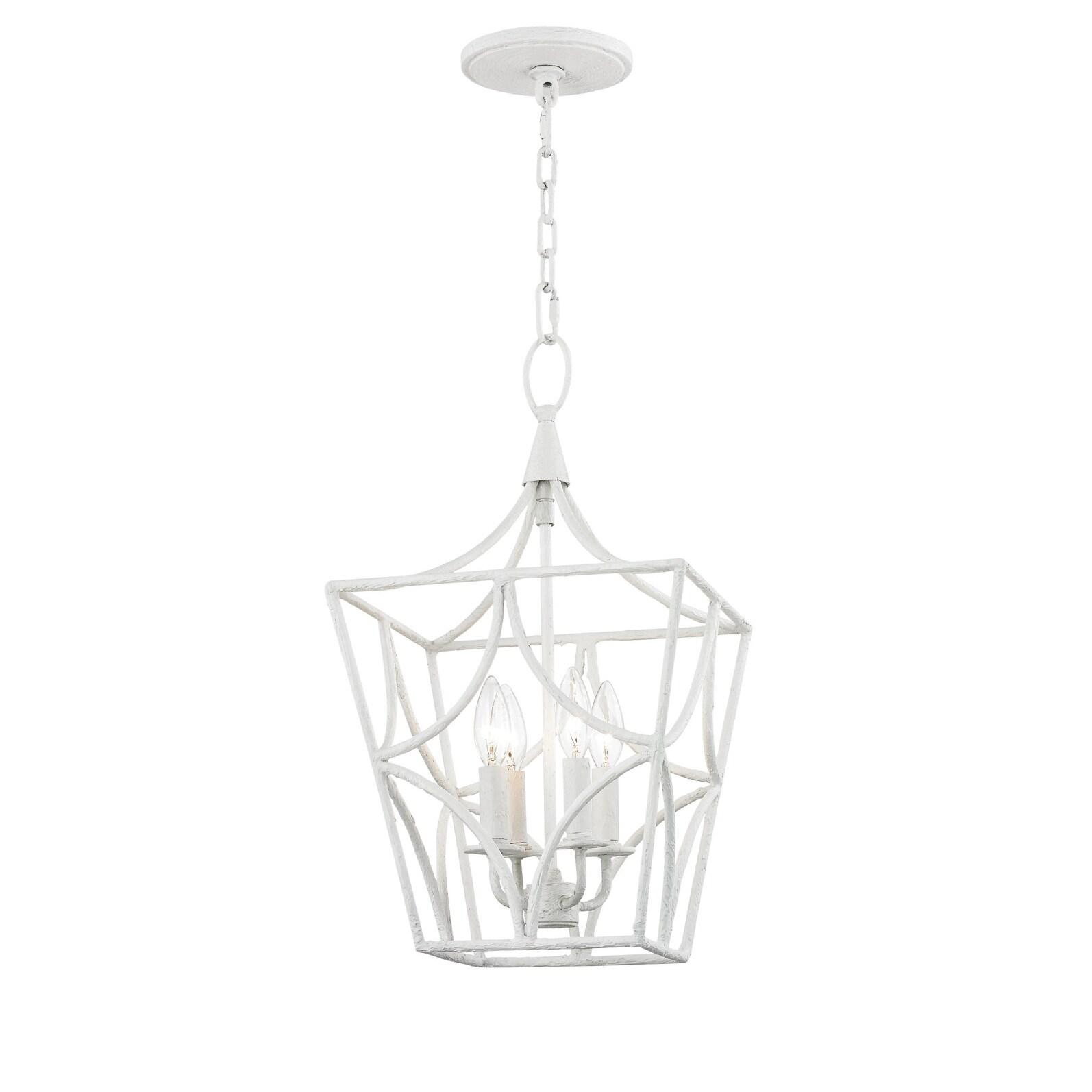 Open-frame cage chandelier photographed on a clean white studio background.