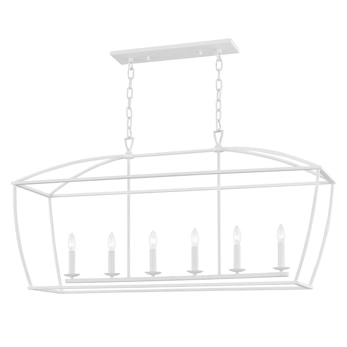 Open-frame cage chandelier photographed on a clean white studio background.