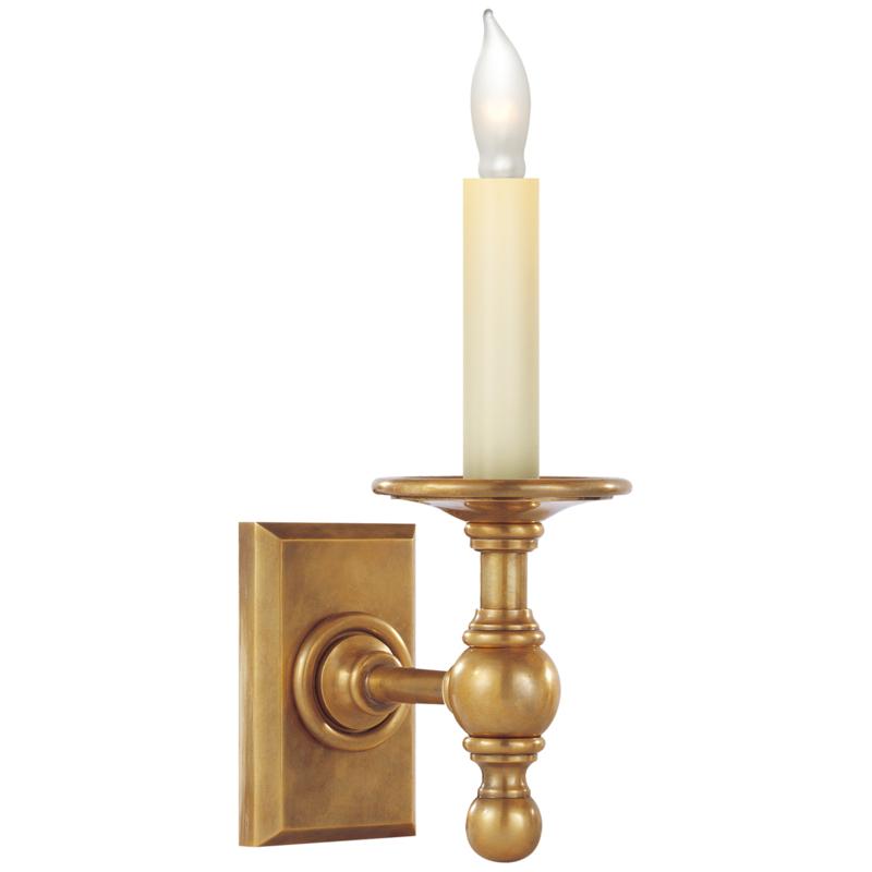 Candle-style wall lamp photographed on a clean white studio background.