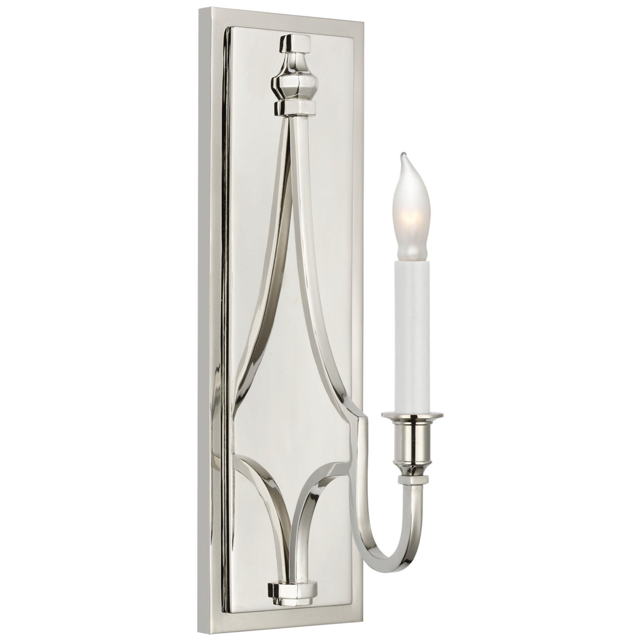 Candle-style wall lamp photographed on a clean white studio background.