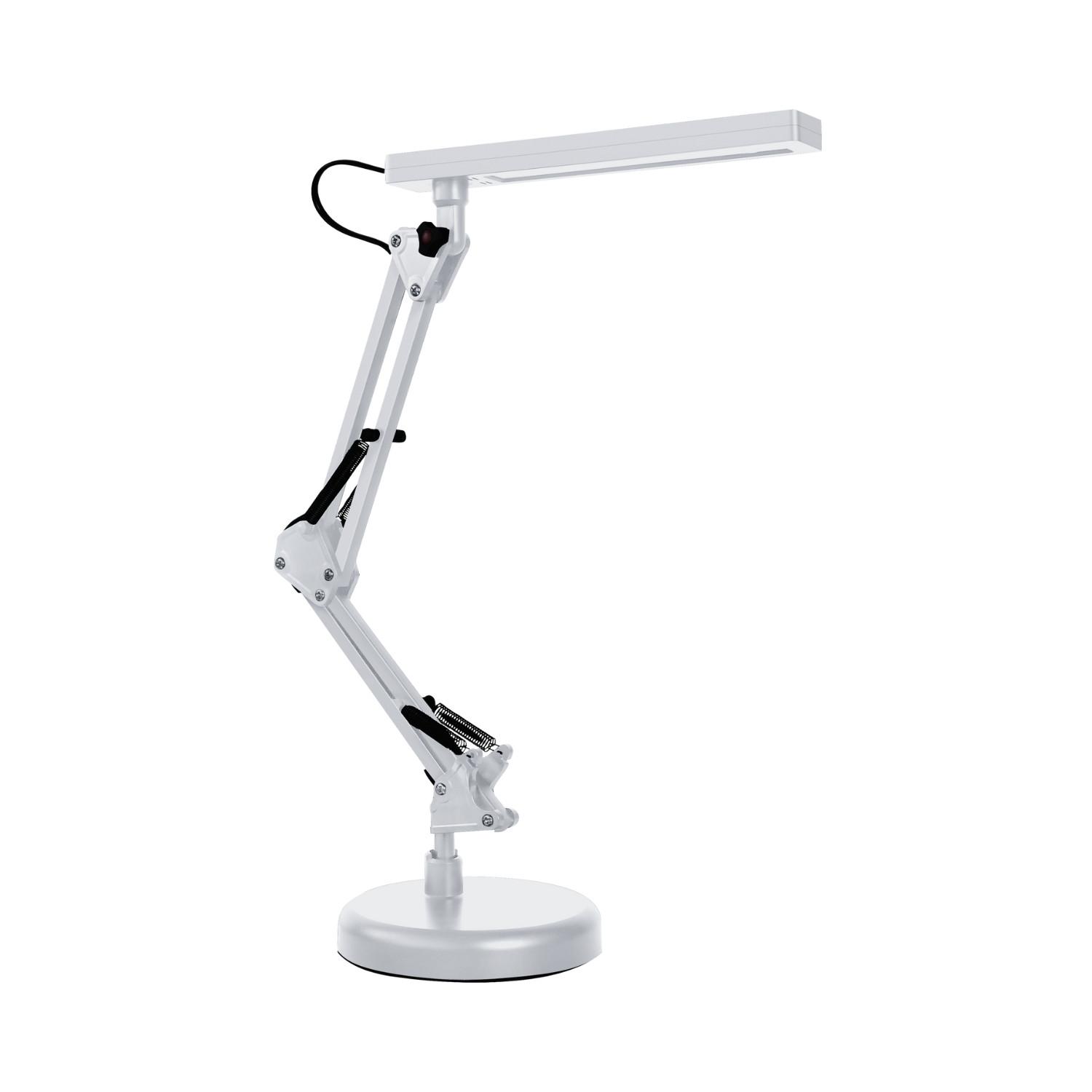 Reading table lamp photographed on a clean white background showcasing its adjustable design and premium finishes.