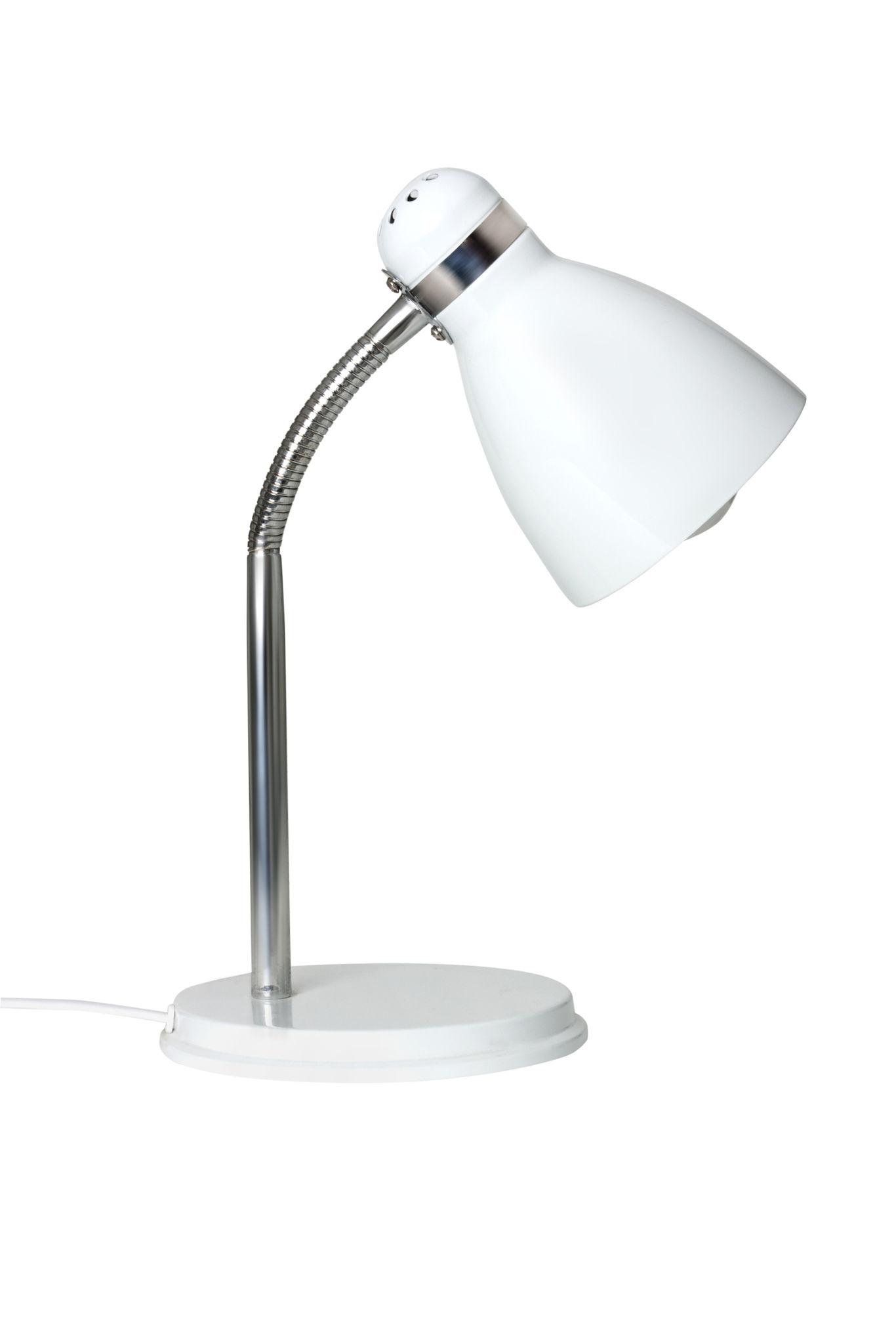 Reading table lamp photographed on a clean white background showcasing its adjustable design and premium finishes.