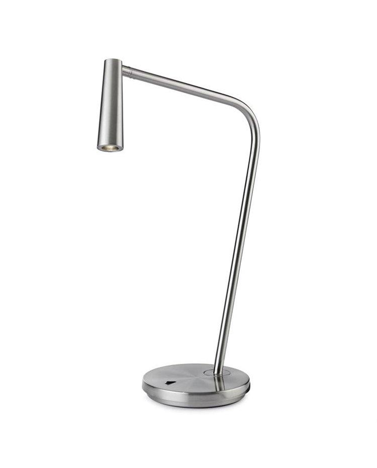 Reading table lamp photographed on a clean white background showcasing its adjustable design and premium finishes.
