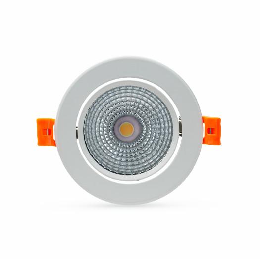 Front view of a smart recessed downlight.