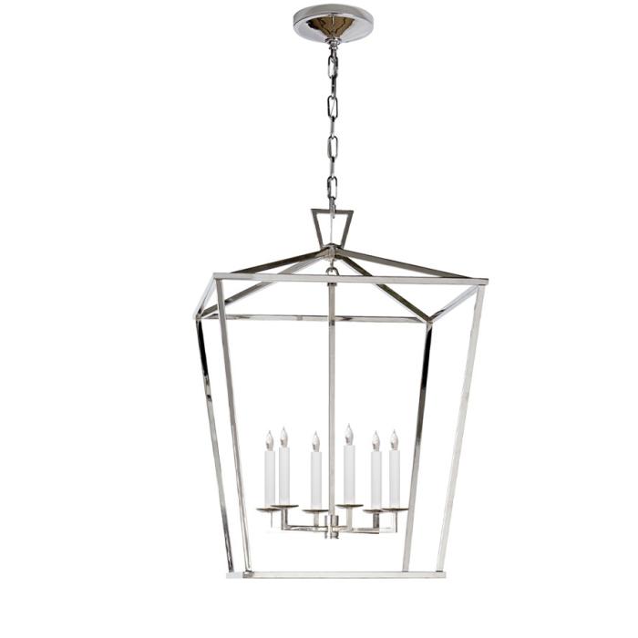 Lantern chandelier photographed on a clean white studio background.