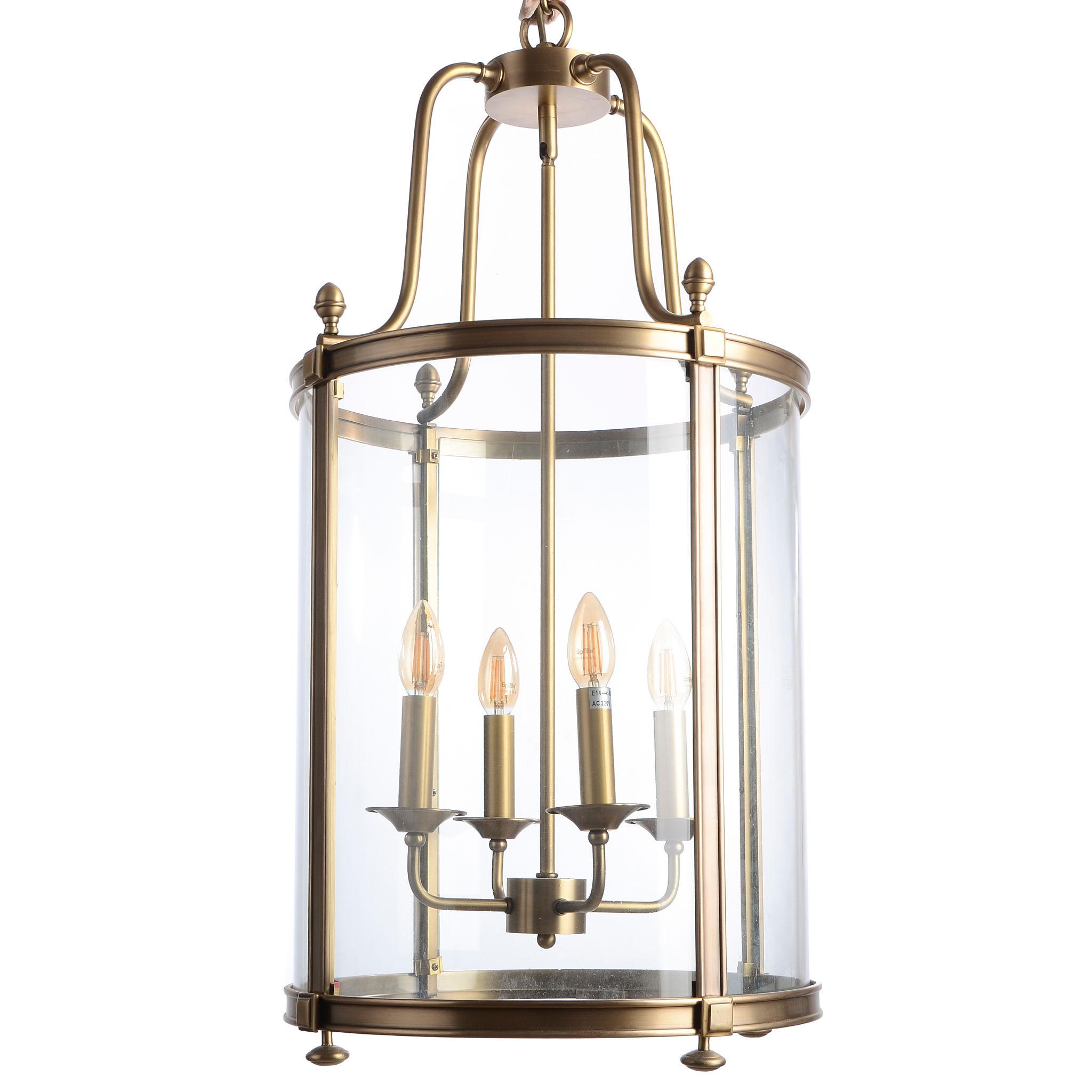 Lantern chandelier photographed on a clean white studio background.
