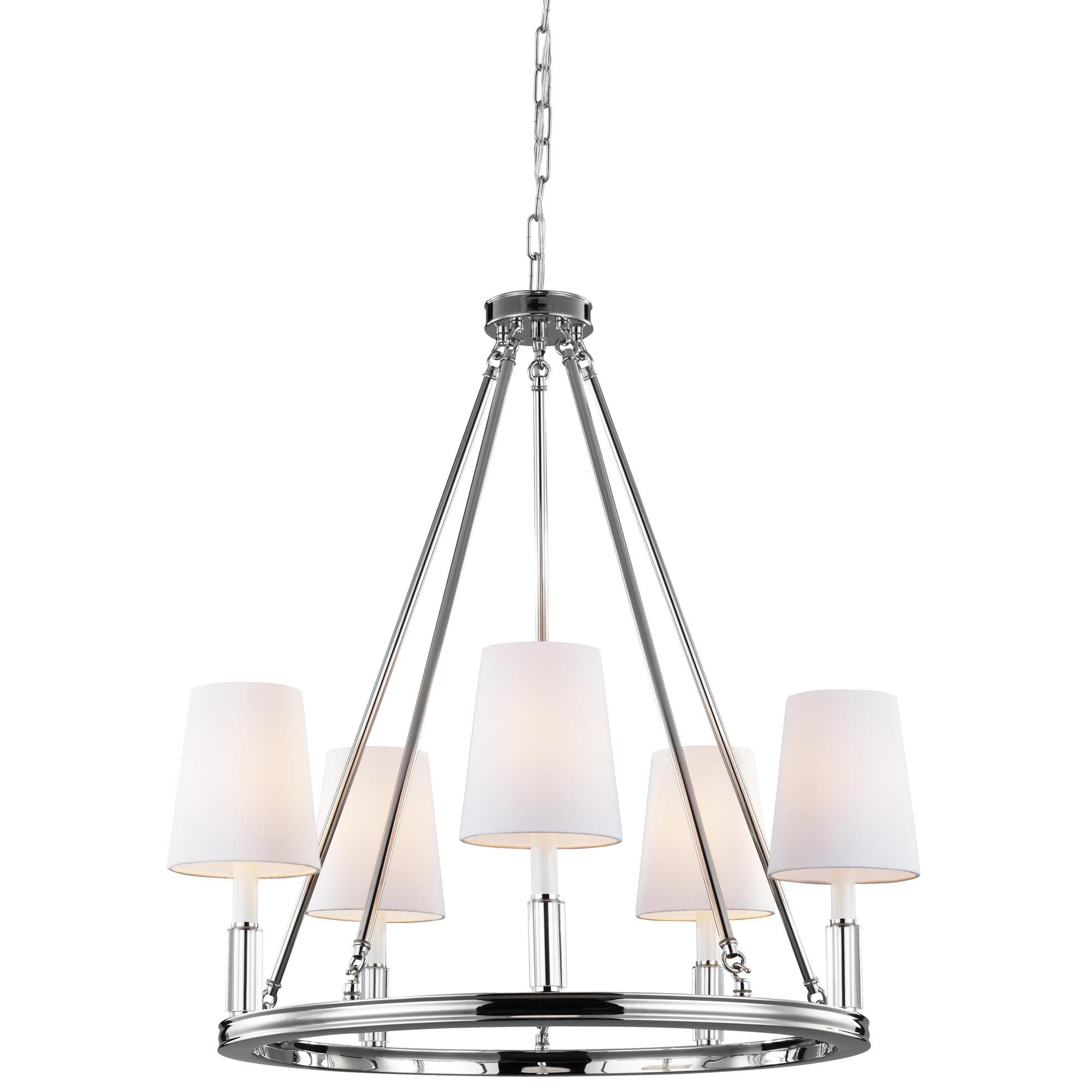 Transitional chandelier photographed on a clean white studio background.