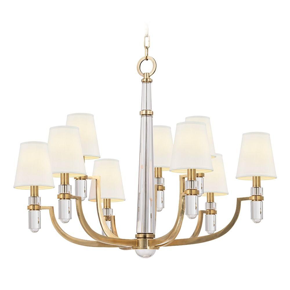 Transitional chandelier photographed on a clean white studio background.