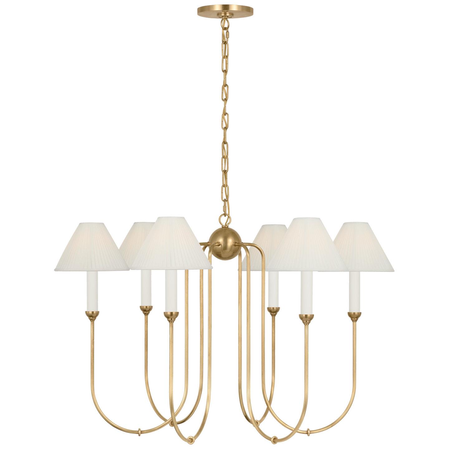 Transitional chandelier photographed on a clean white studio background.