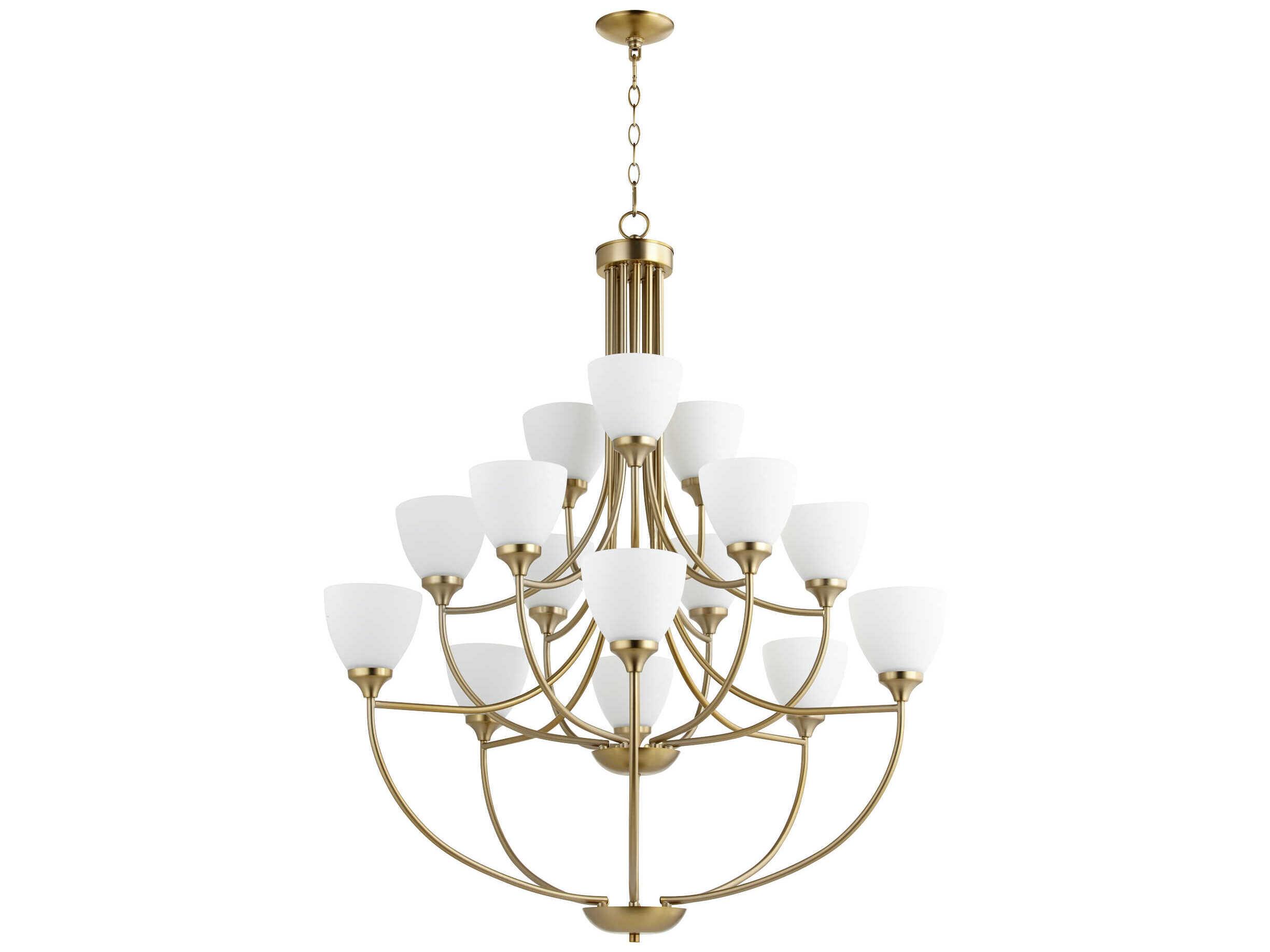 Transitional chandelier photographed on a clean white studio background.