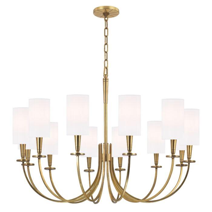 Transitional chandelier photographed on a clean white studio background.