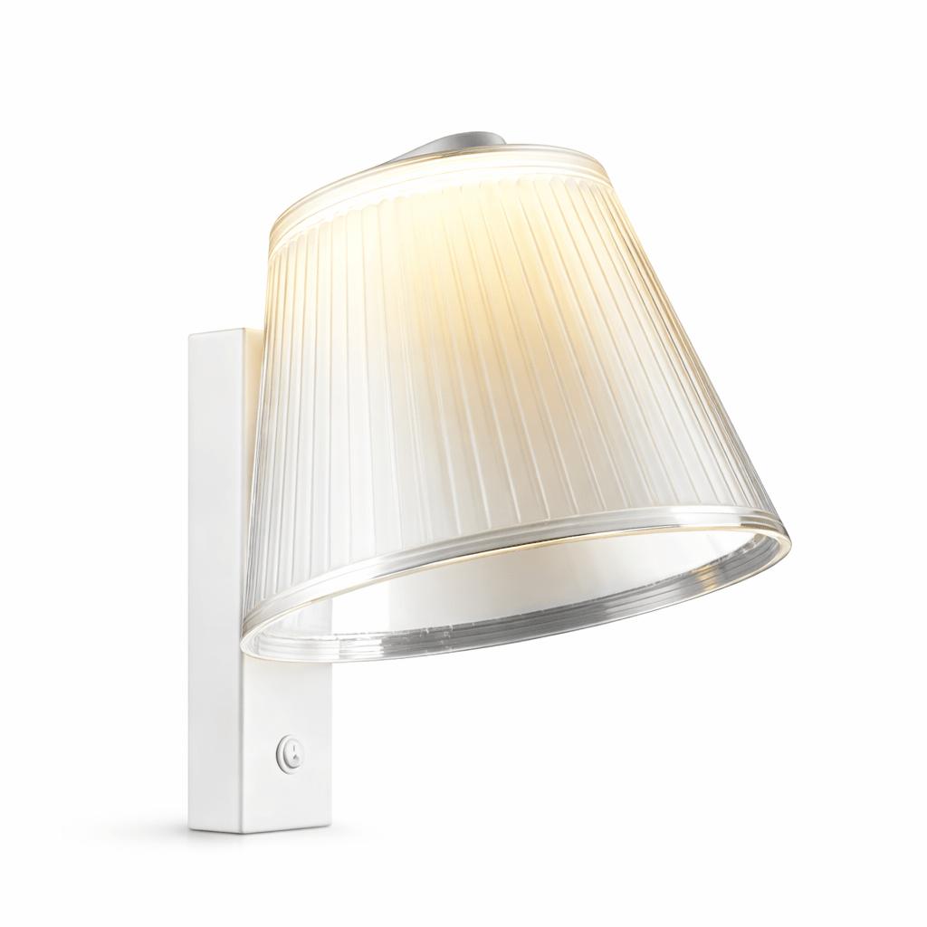 Luxury wall lamp photographed on a clean white studio background featuring premium materials and refined detailing.
