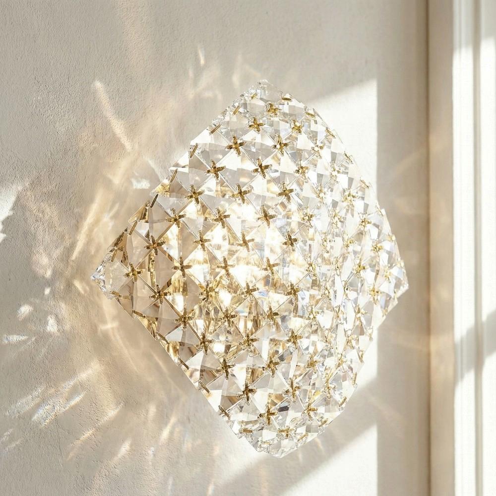 Front view of a luxury decorative wall lamp with elegant architectural proportions.