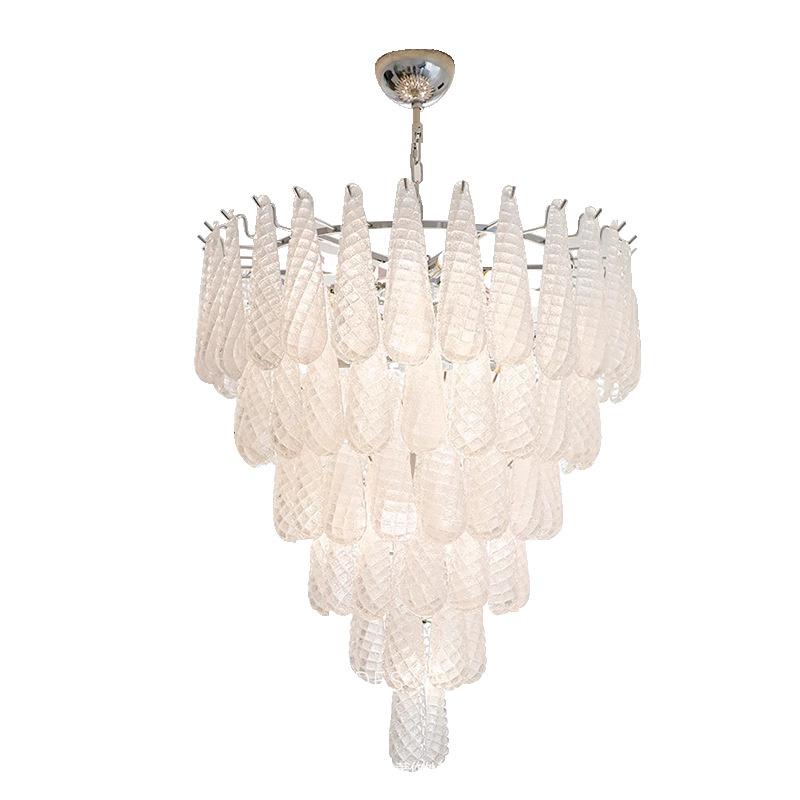 Handcrafted Murano glass chandelier photographed on a clean white studio background.