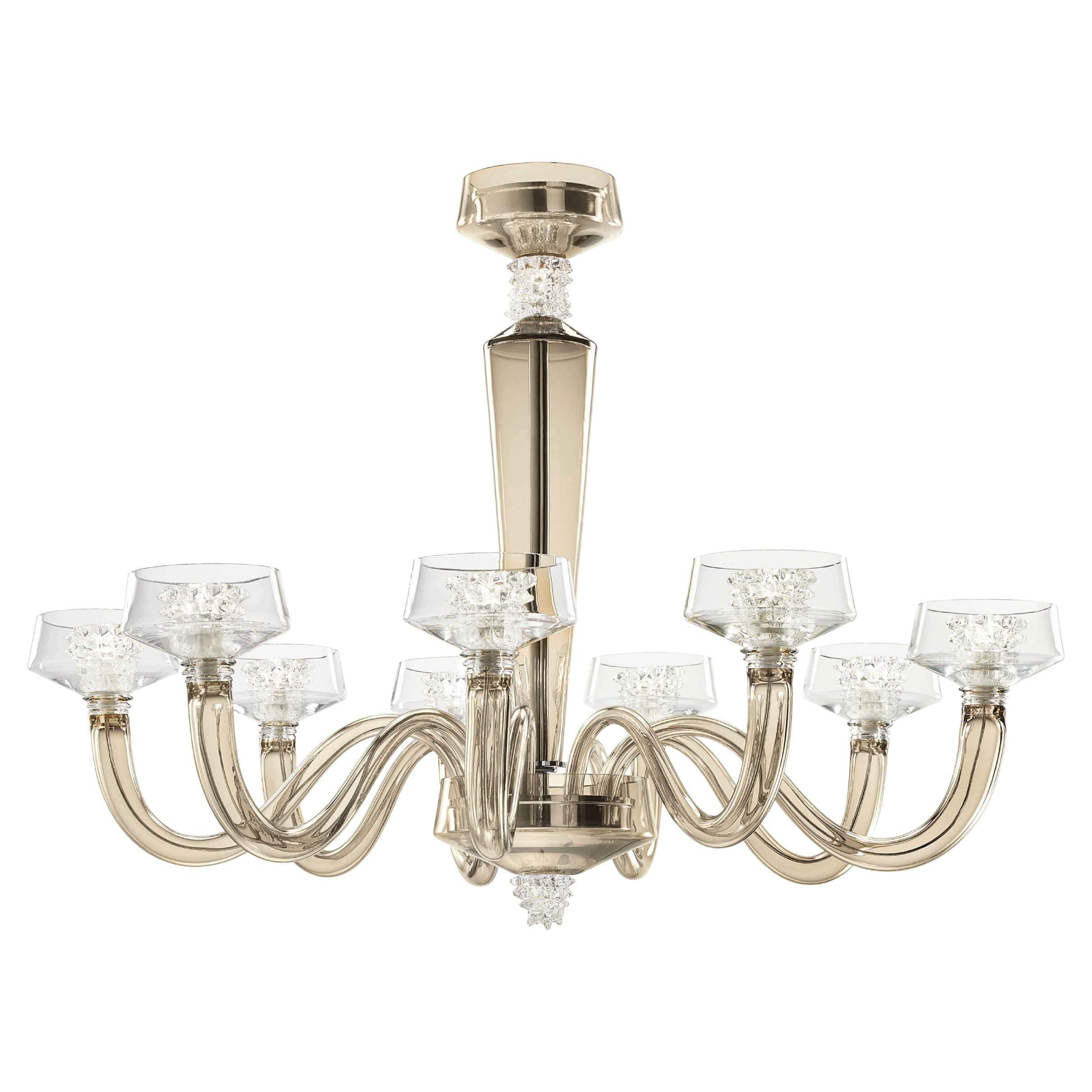 Handcrafted Murano glass chandelier photographed on a clean white studio background.