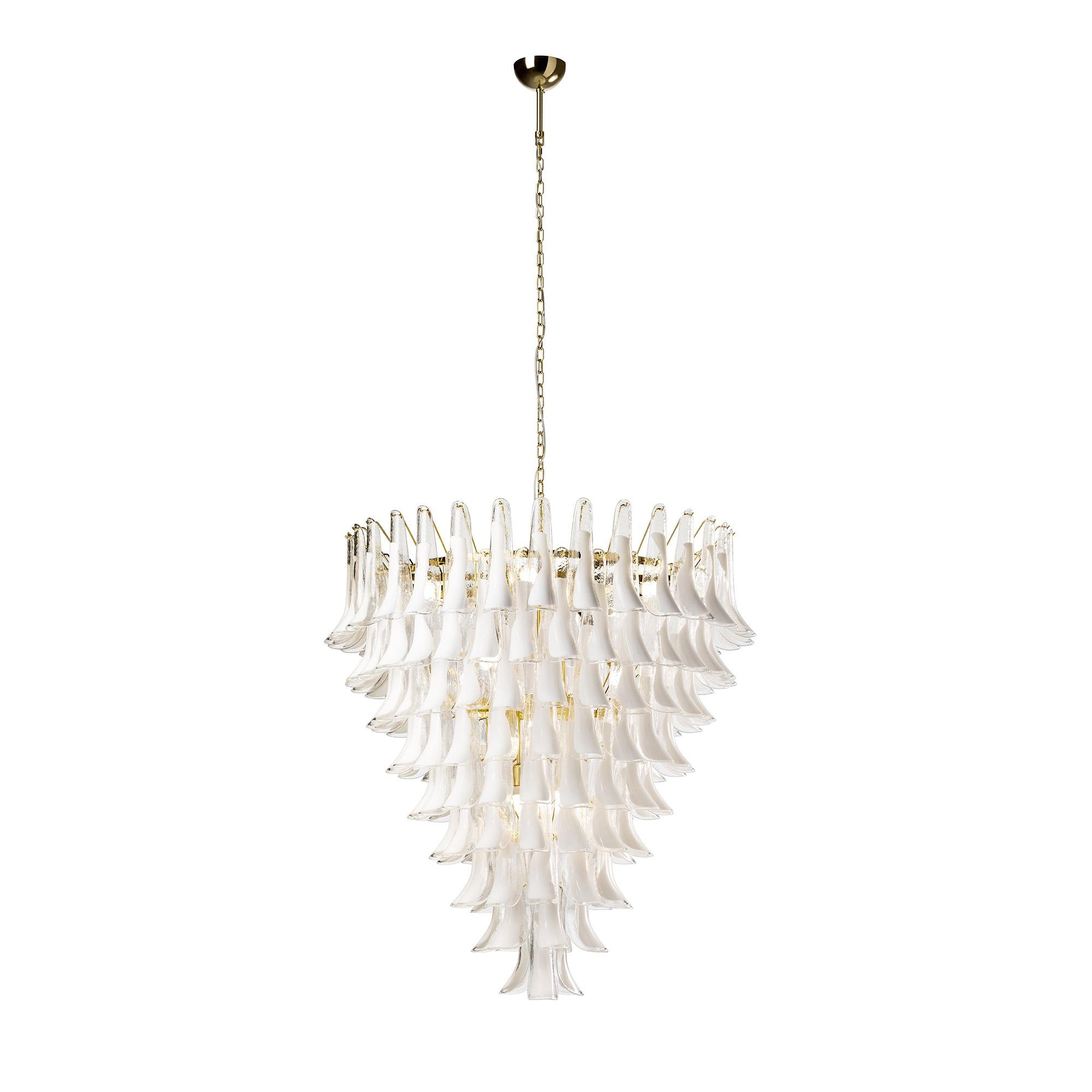 Handcrafted Murano glass chandelier photographed on a clean white studio background.