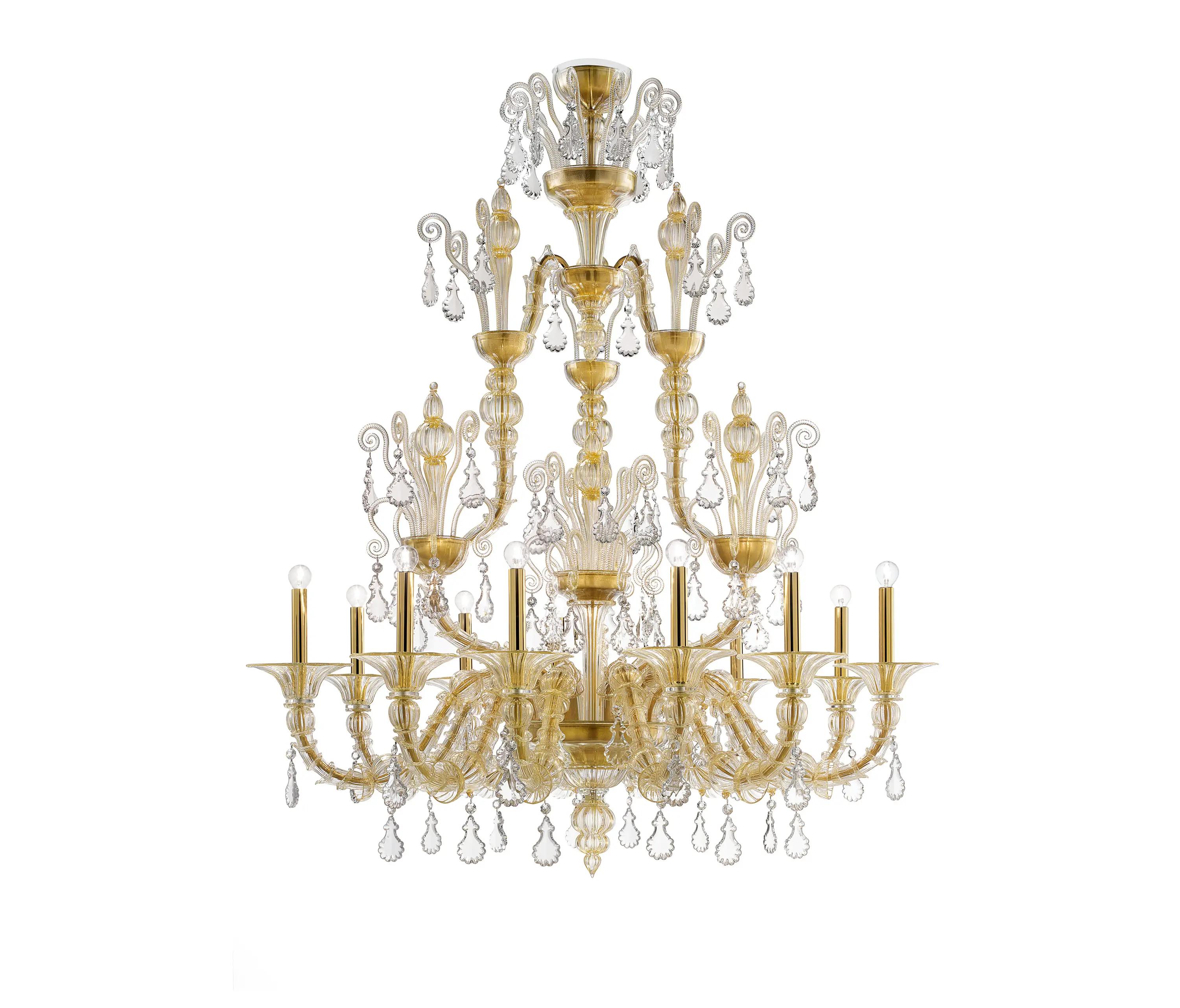 Handcrafted Murano glass chandelier photographed on a clean white studio background.