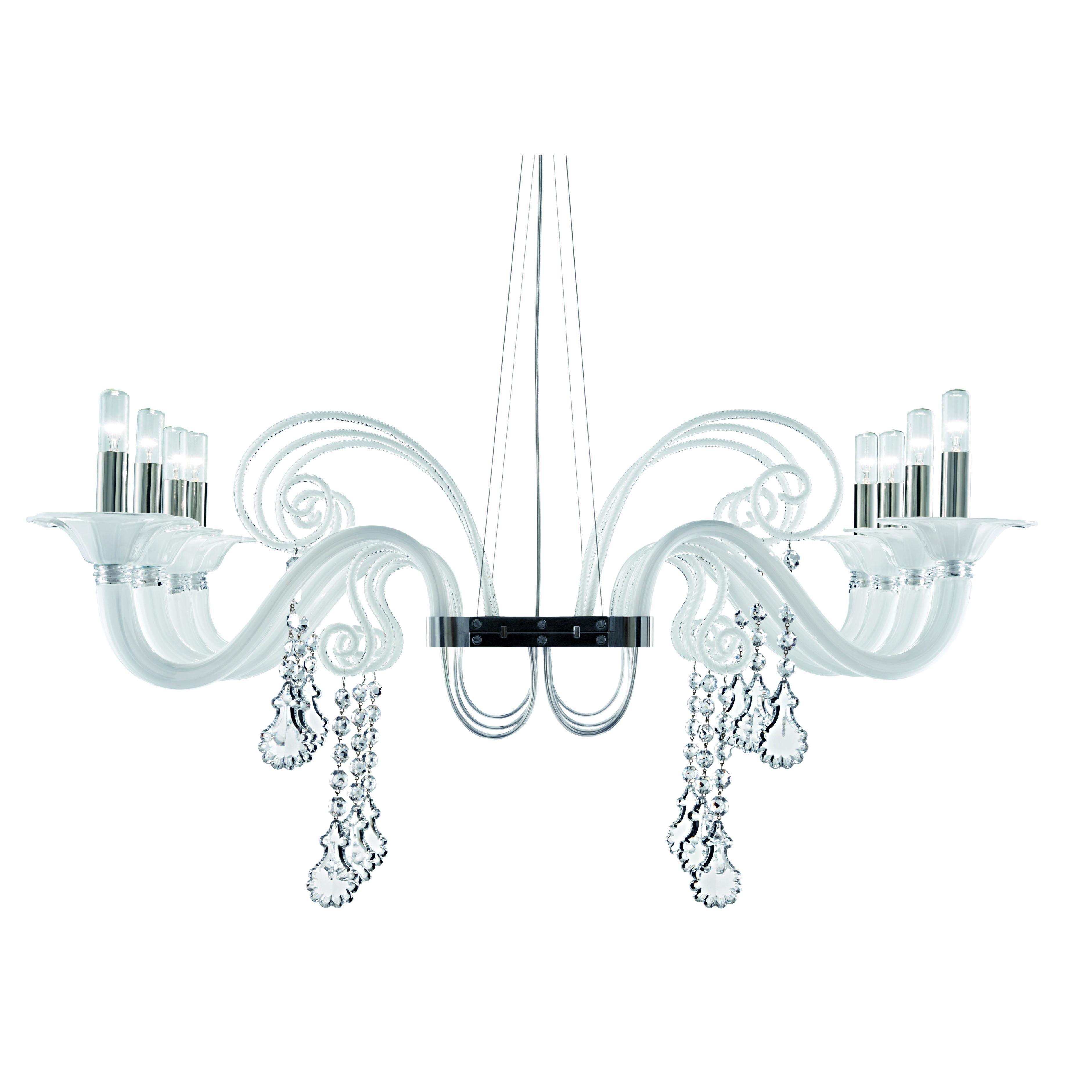 Handcrafted Murano glass chandelier photographed on a clean white studio background.