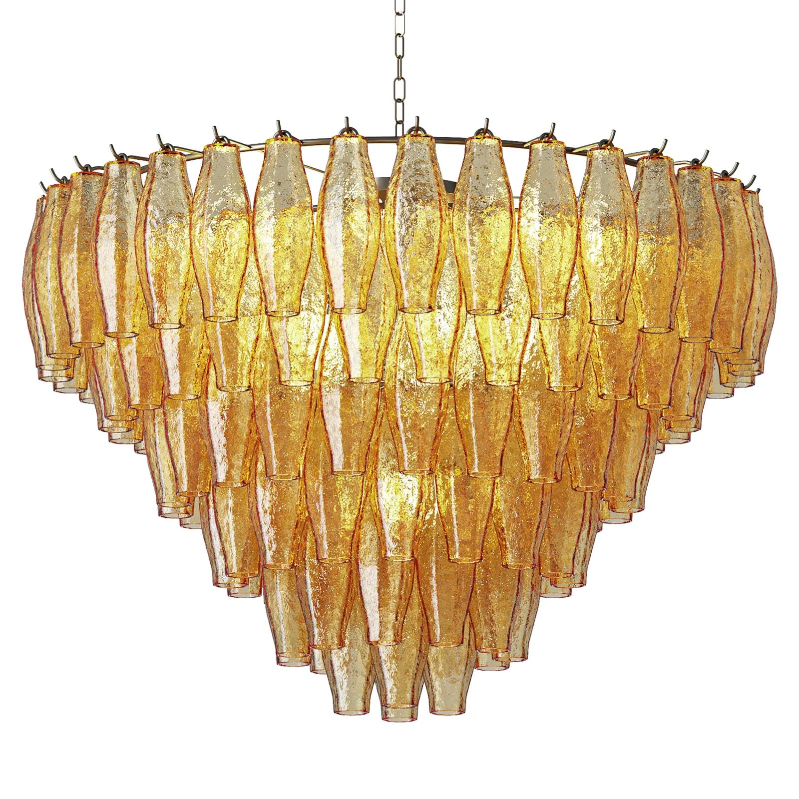 Handcrafted Murano glass chandelier photographed on a clean white studio background.