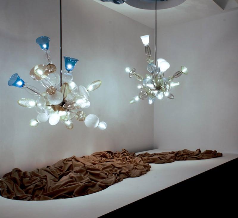 Murano chandelier family showcasing classic Venetian and contemporary art glass designs.