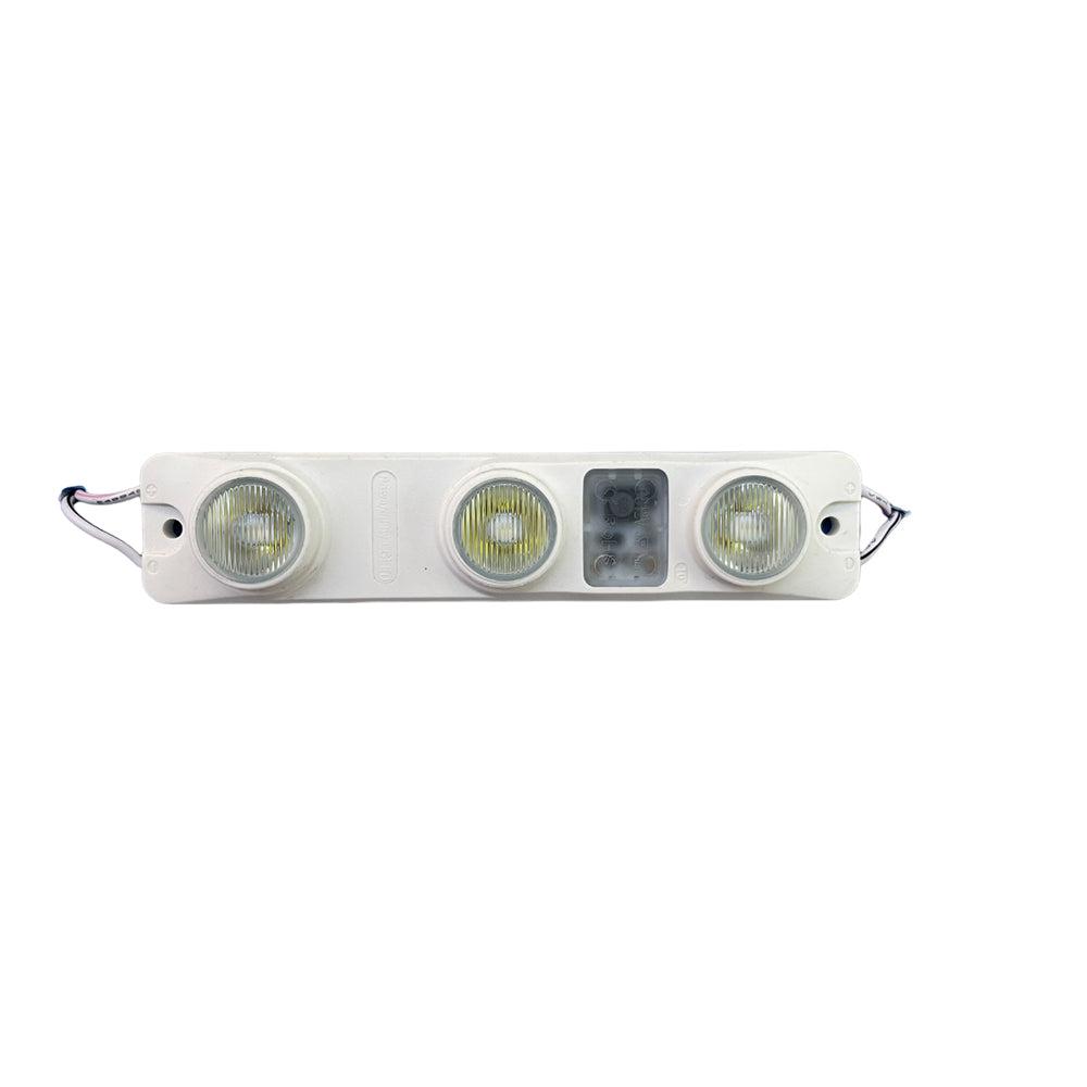LED module family with different power ratings, lens options and module sizes.