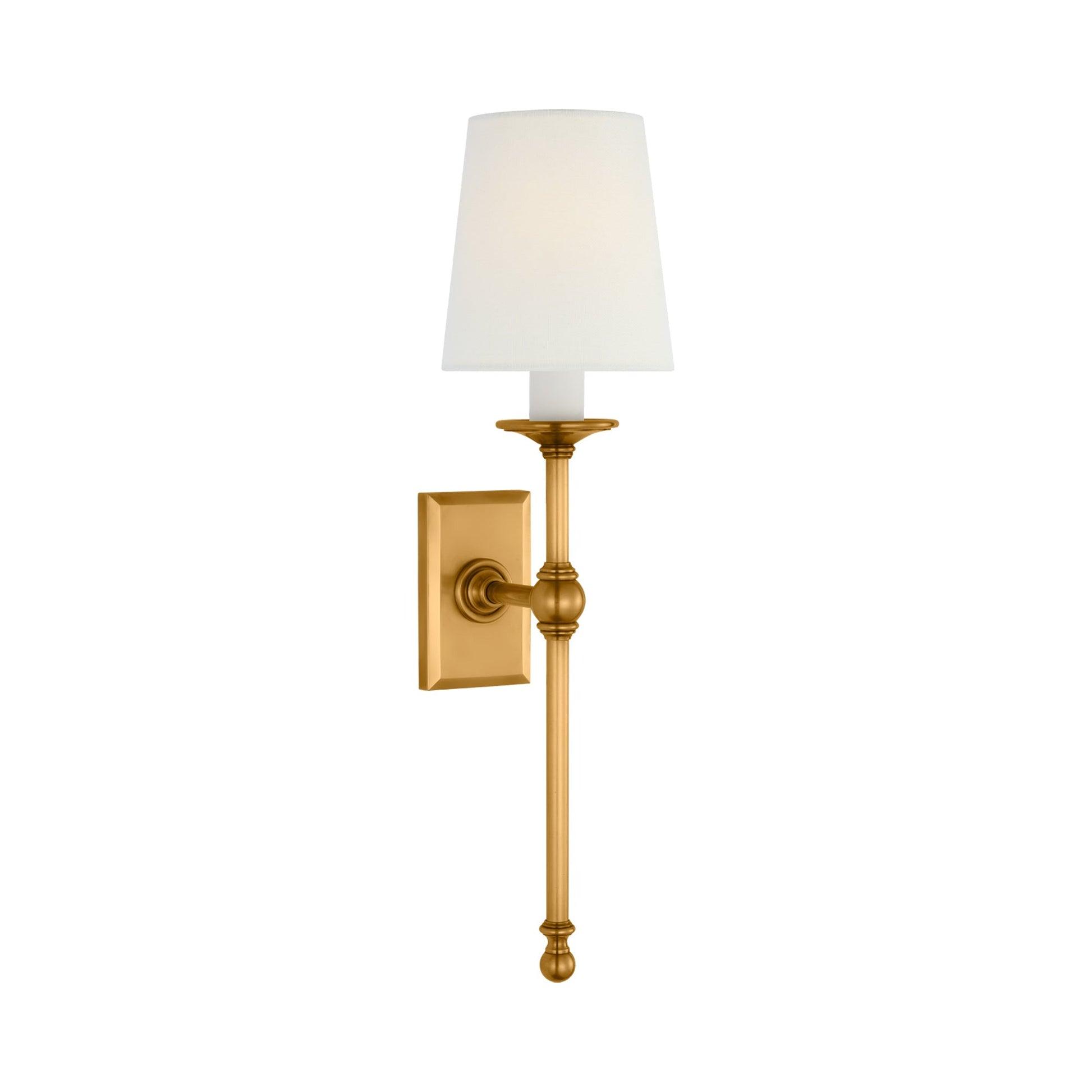 Classic wall lamp photographed on a clean white studio background featuring traditional European detailing.