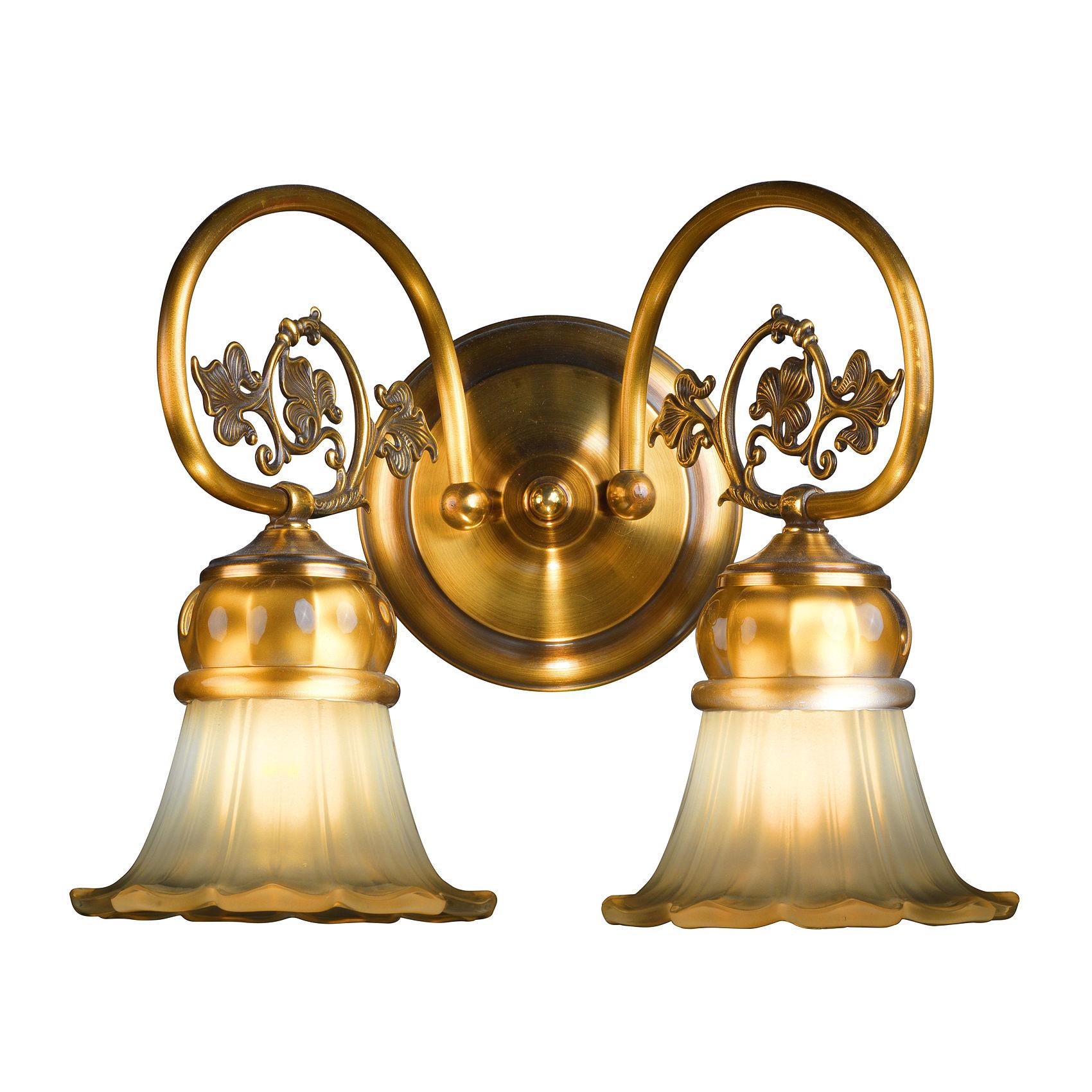 Classic wall lamp photographed on a clean white studio background featuring traditional European detailing.