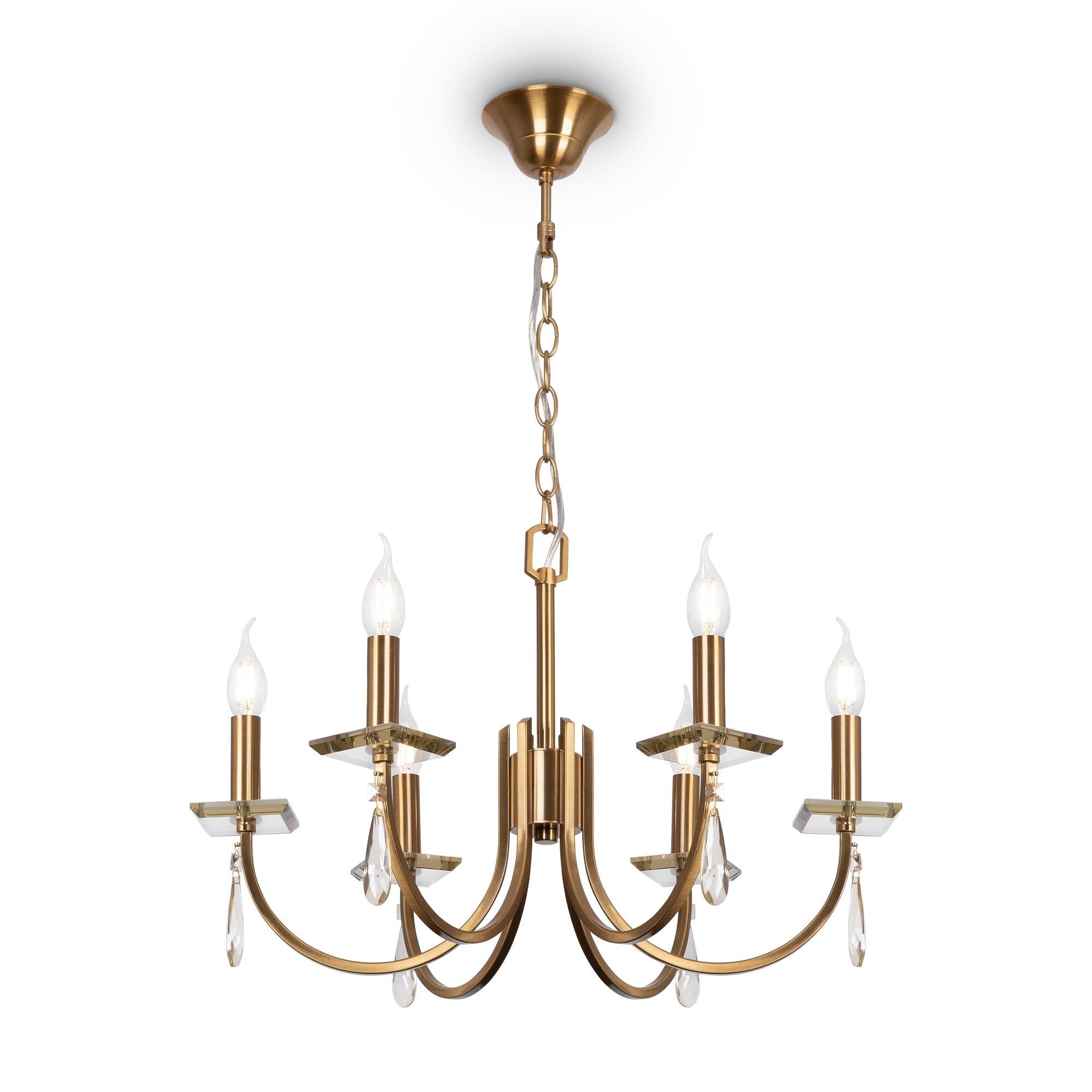 Candle-style chandelier photographed on a clean white studio background.