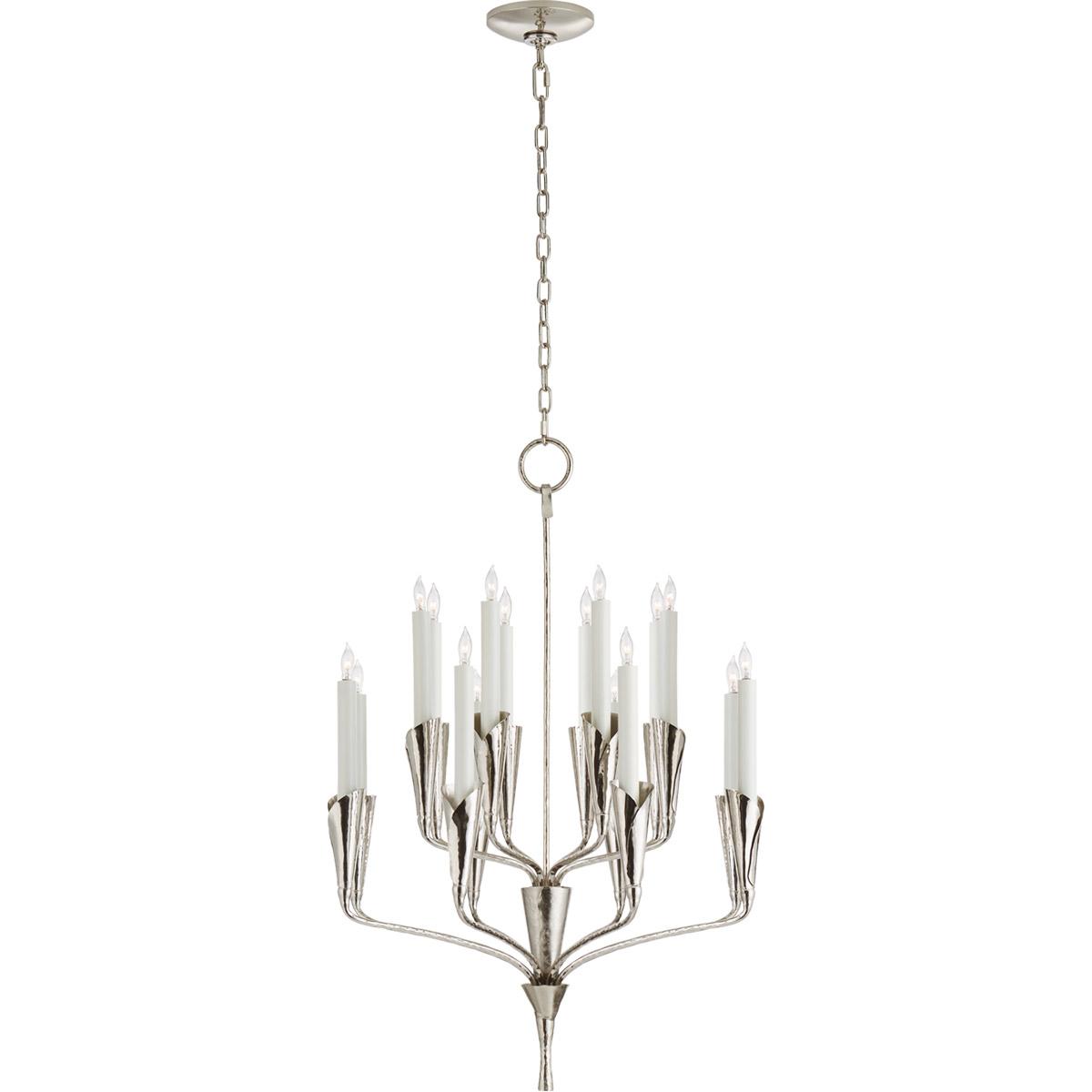 Candle-style chandelier photographed on a clean white studio background.