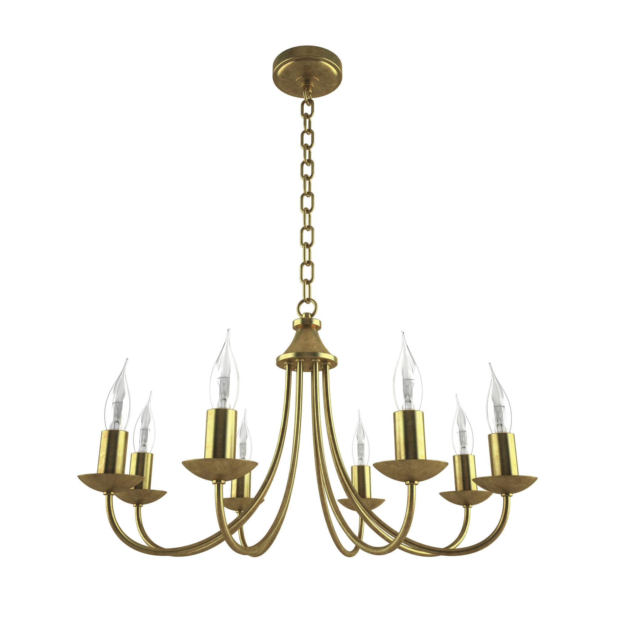 Candle-style chandelier photographed on a clean white studio background.