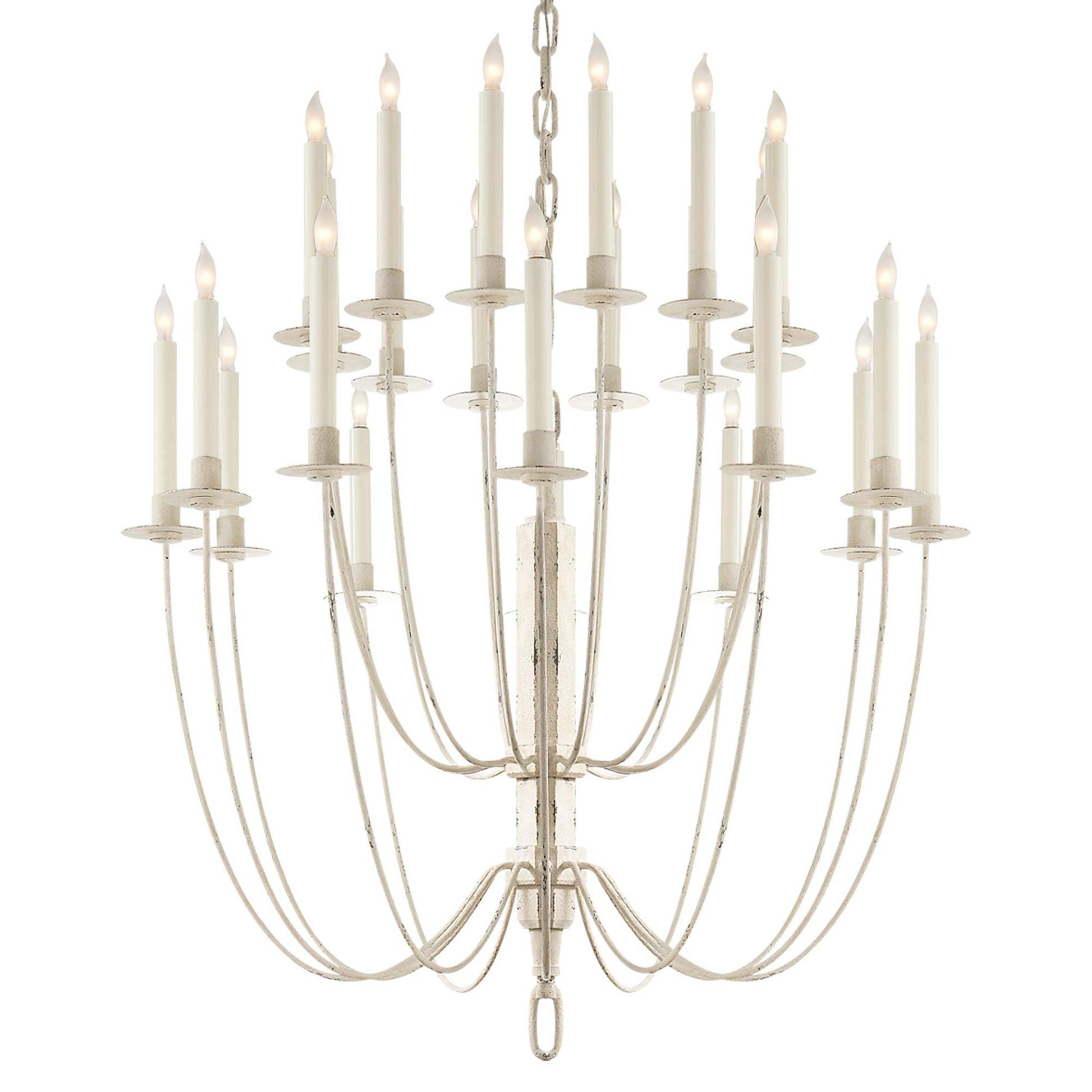 Candle-style chandelier photographed on a clean white studio background.