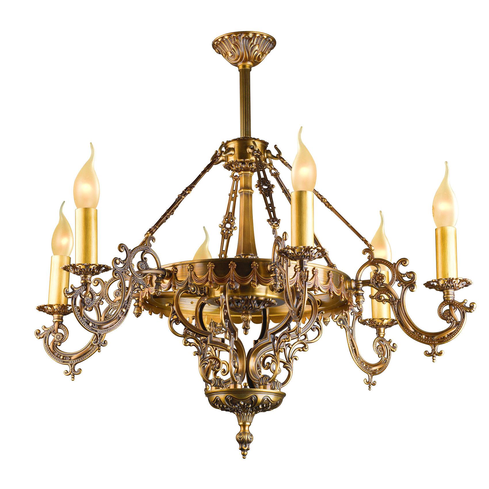 Candle-style chandelier photographed on a clean white studio background.