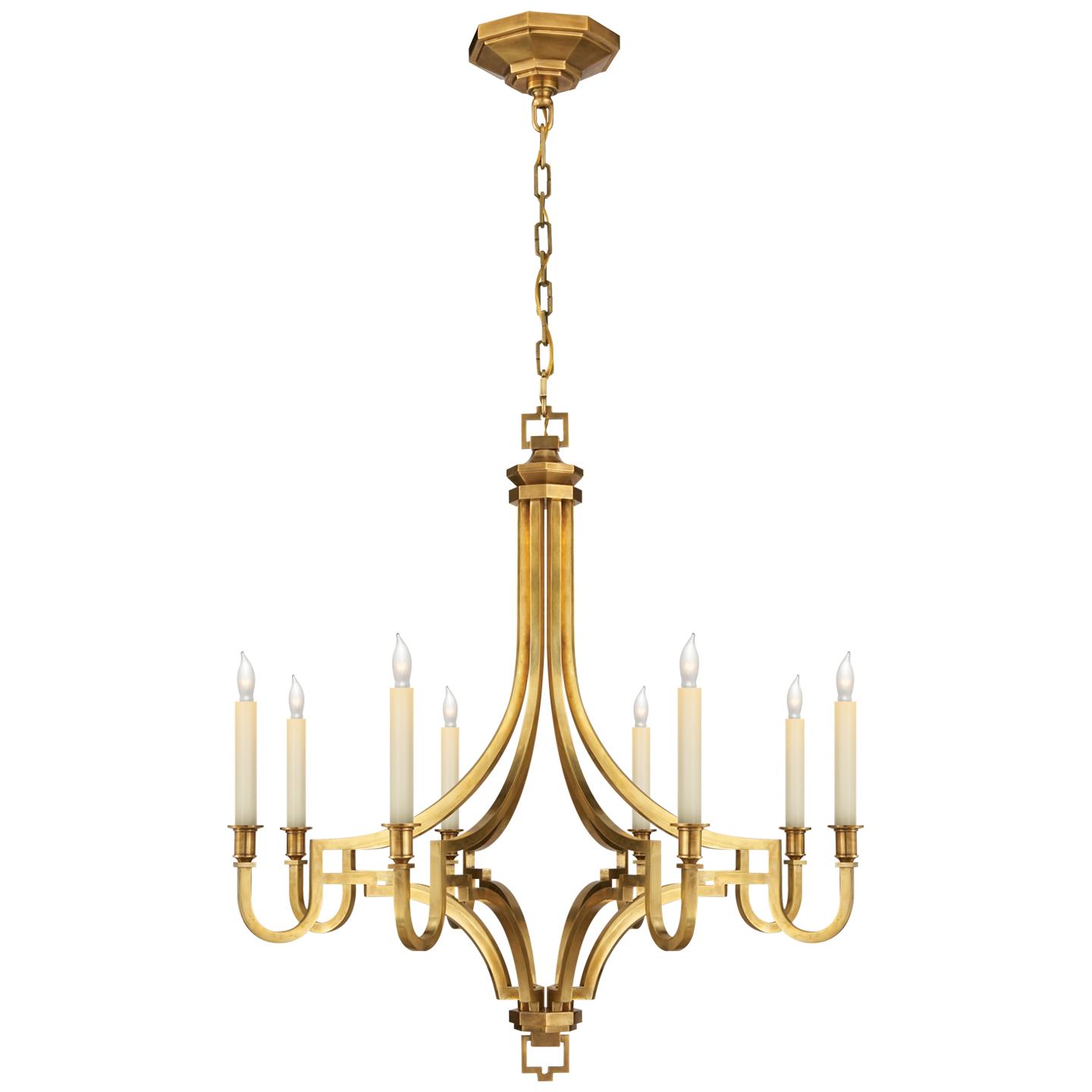 Candle-style chandelier photographed on a clean white studio background.