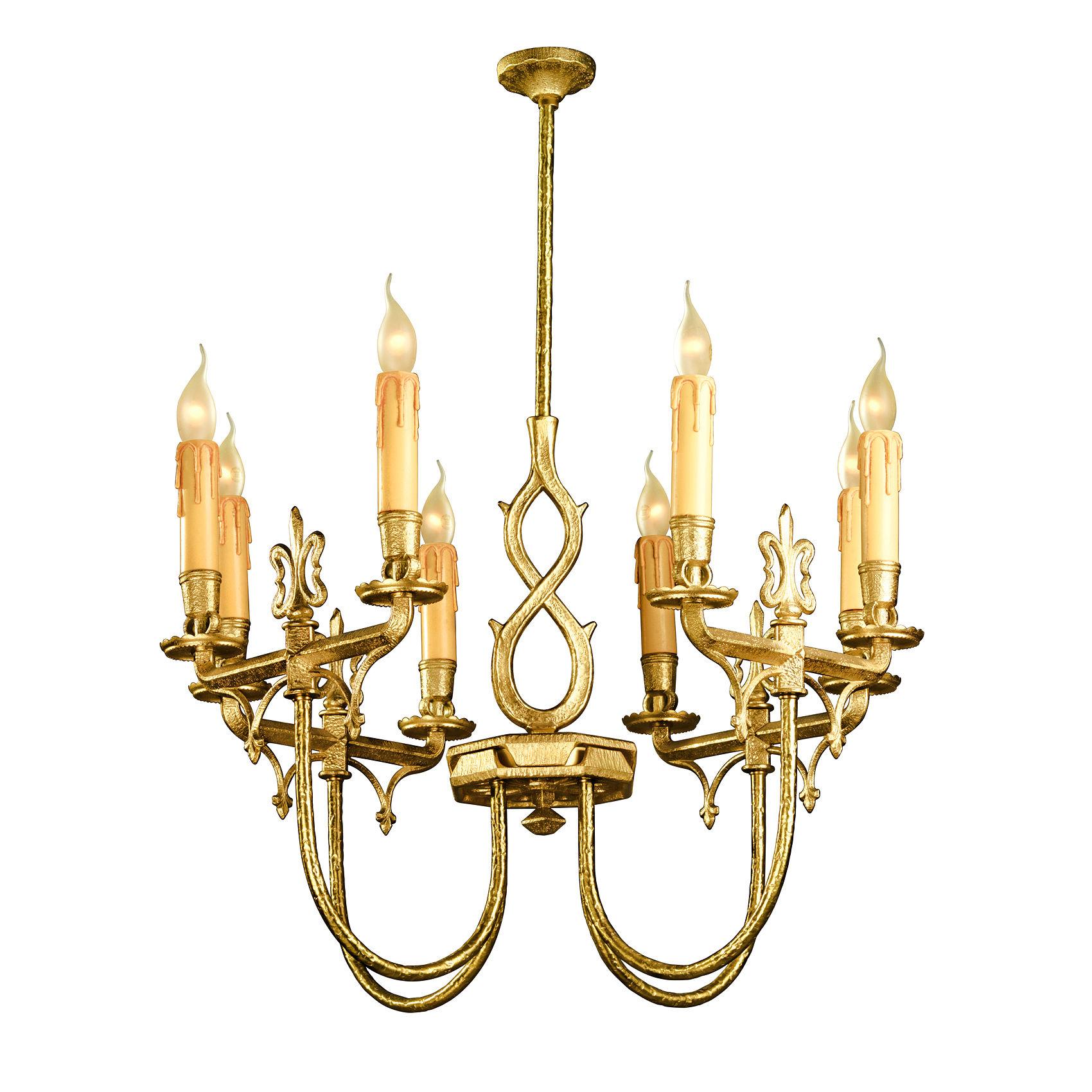 Candle-style chandelier photographed on a clean white studio background.