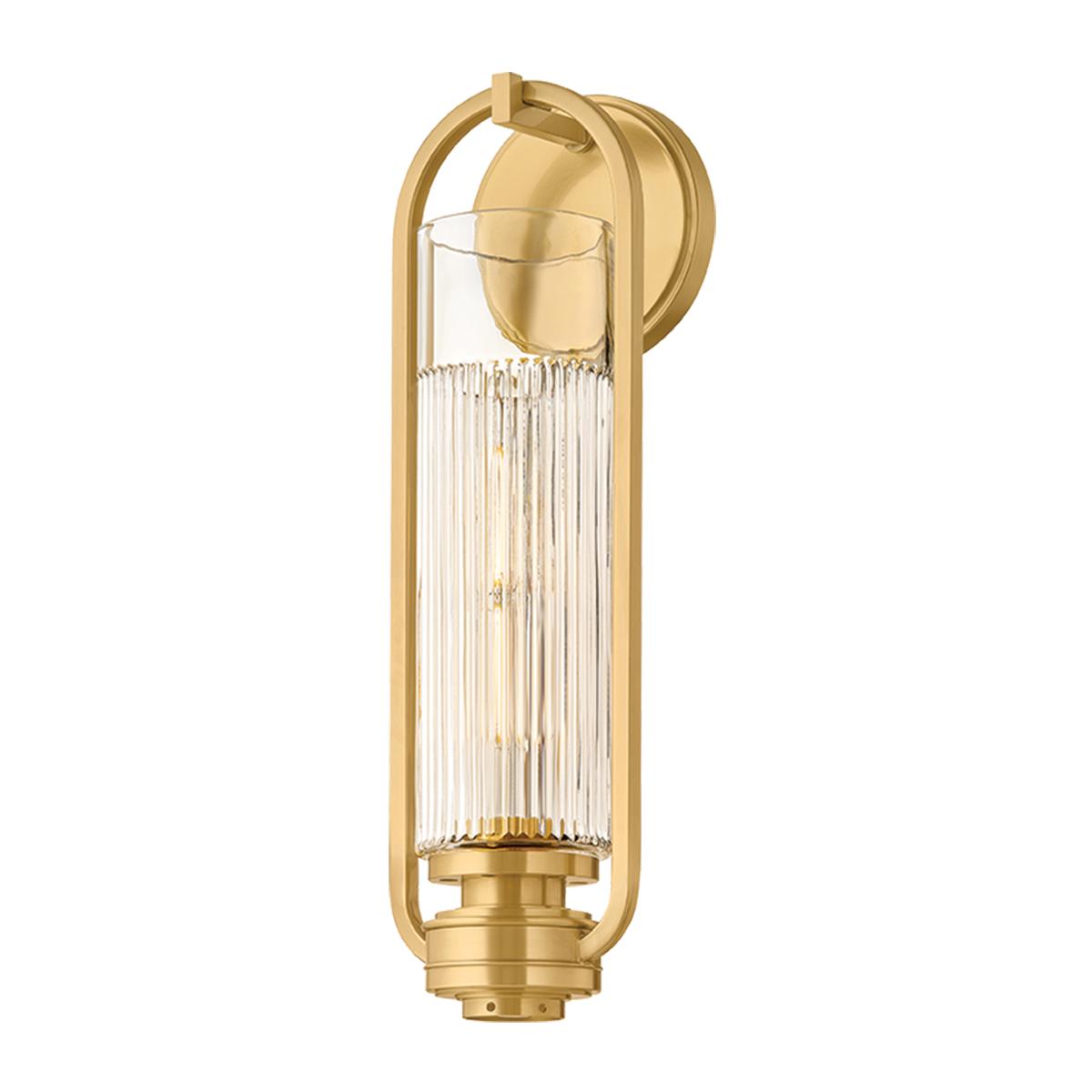 Art Deco wall lamp photographed on a clean white studio background featuring elegant geometric detailing.